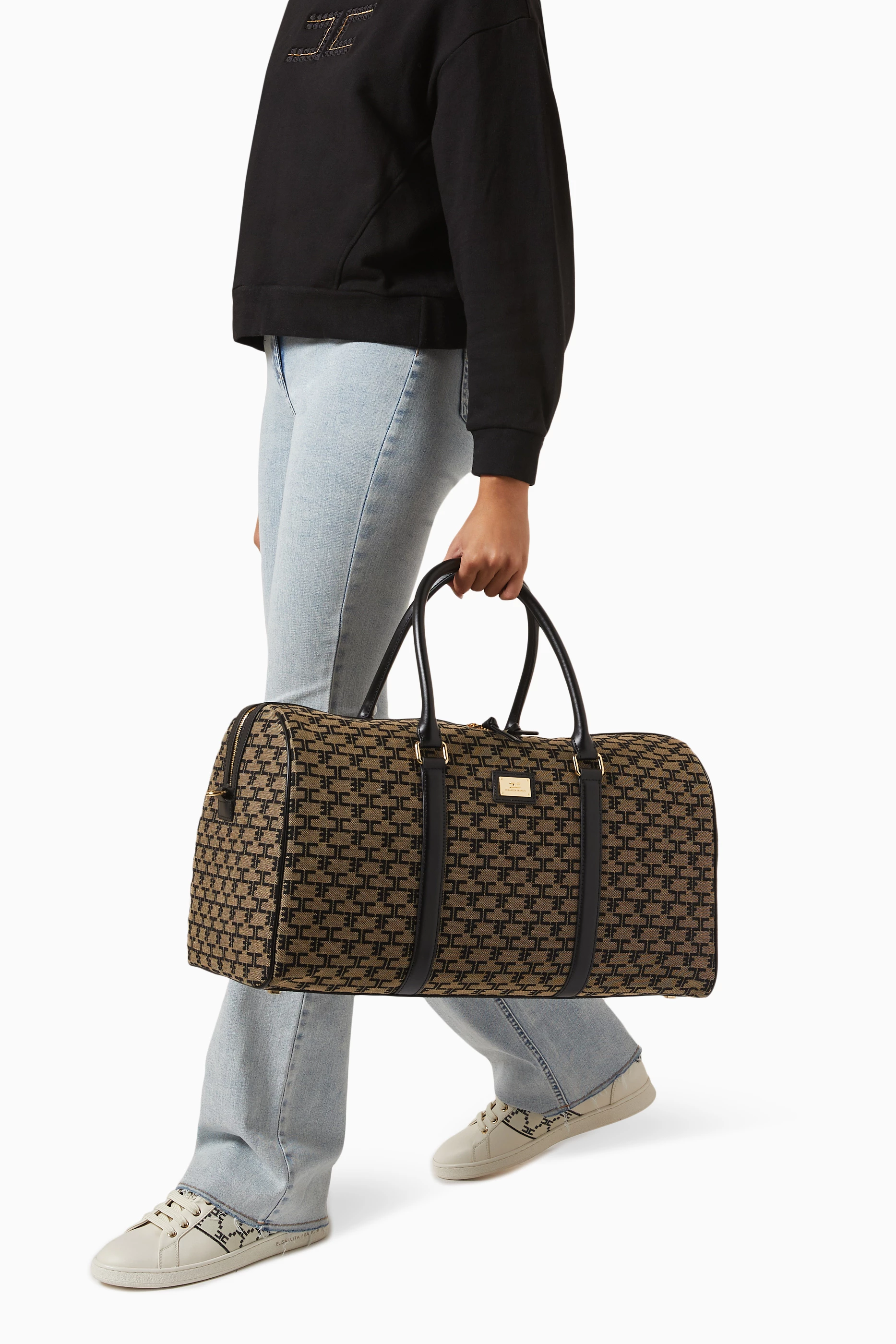 Monogrammed canvas weekender bag online