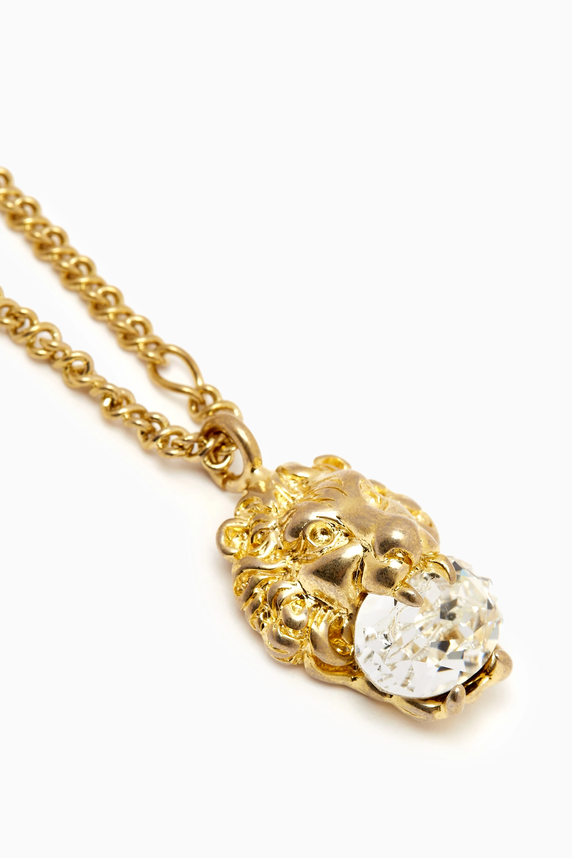 Lion head necklace with crystal deals