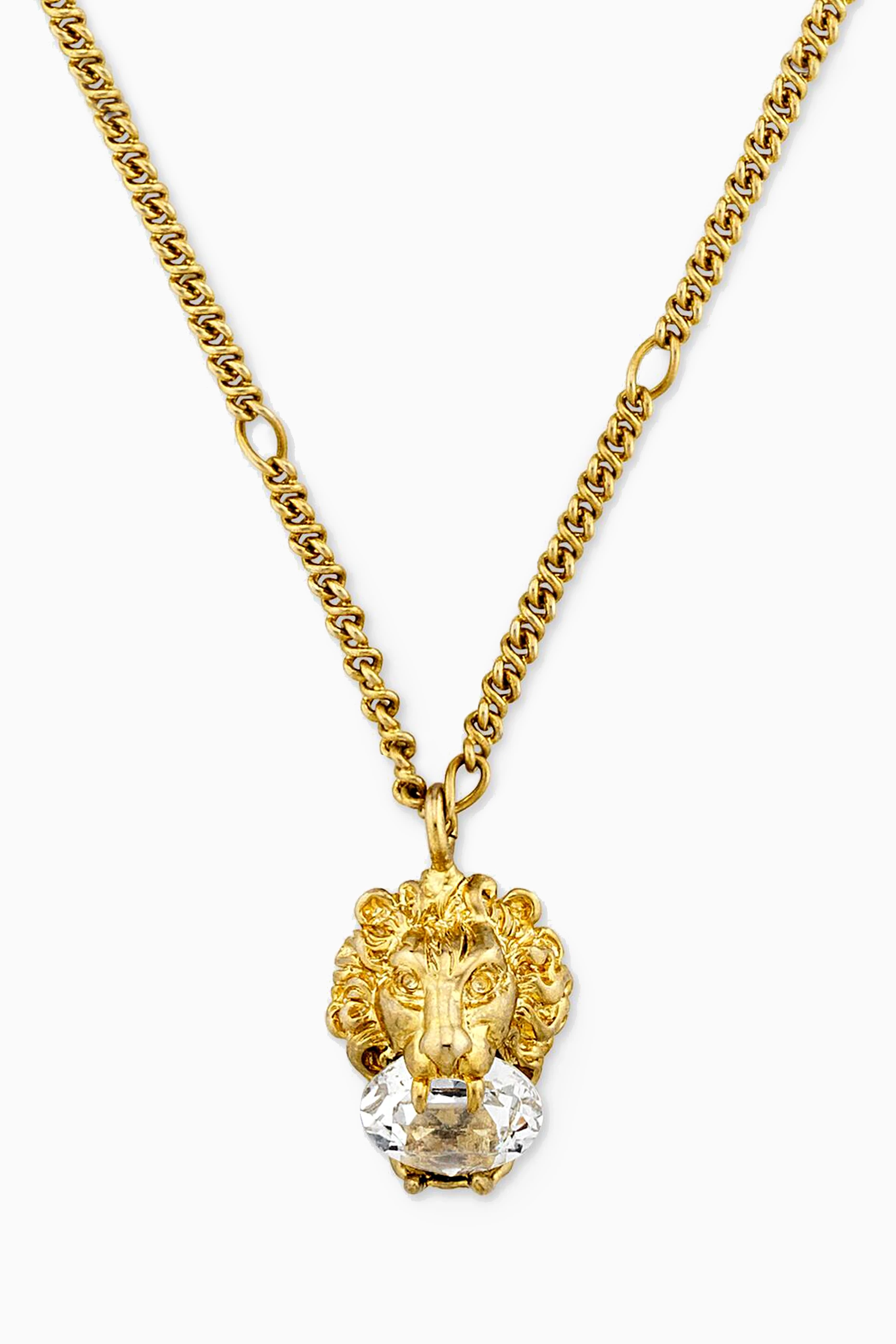 Buy Gucci Gold Lion Head Necklace in Metal For Women Online Ounass UAE