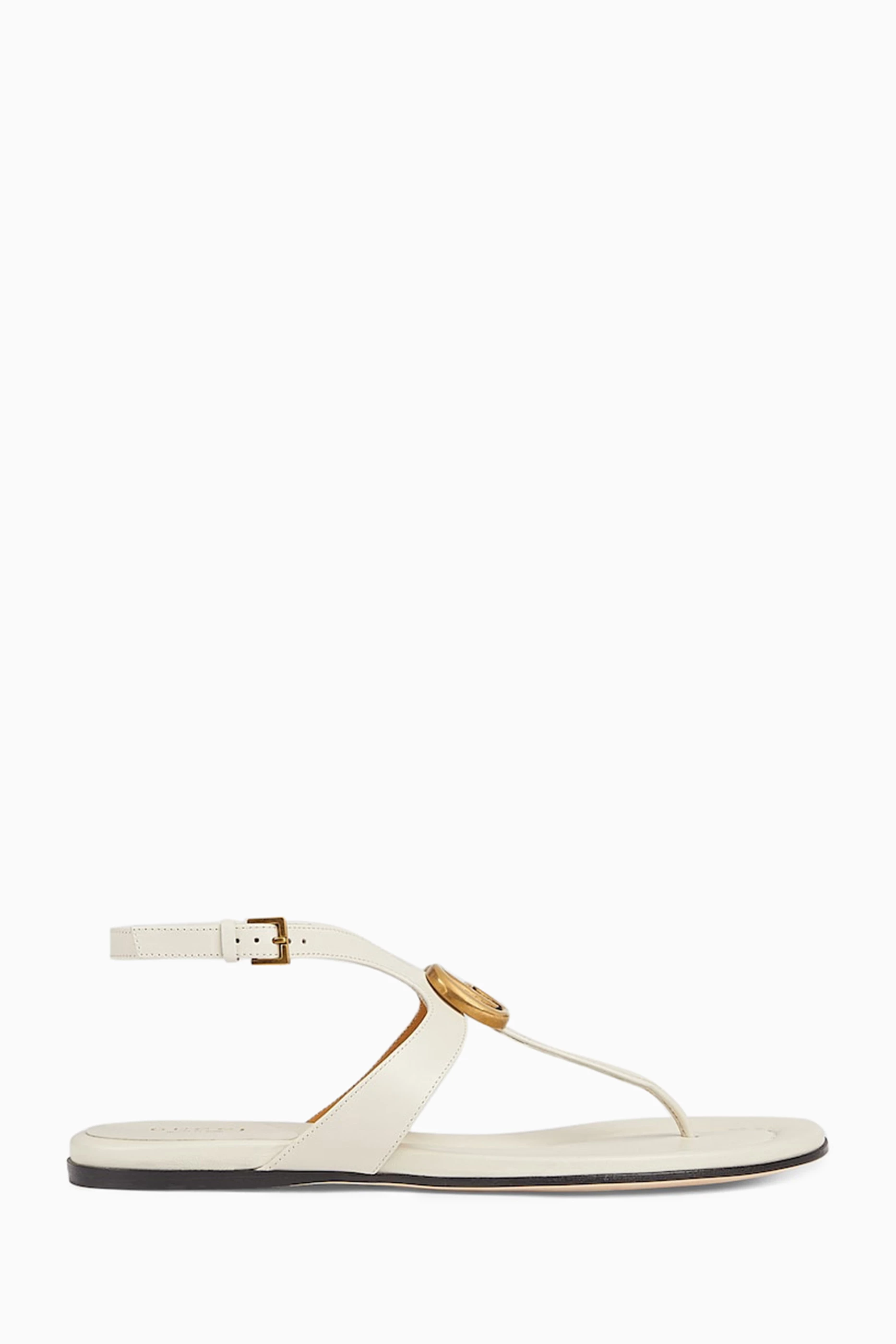 White gucci thong sandals 2025