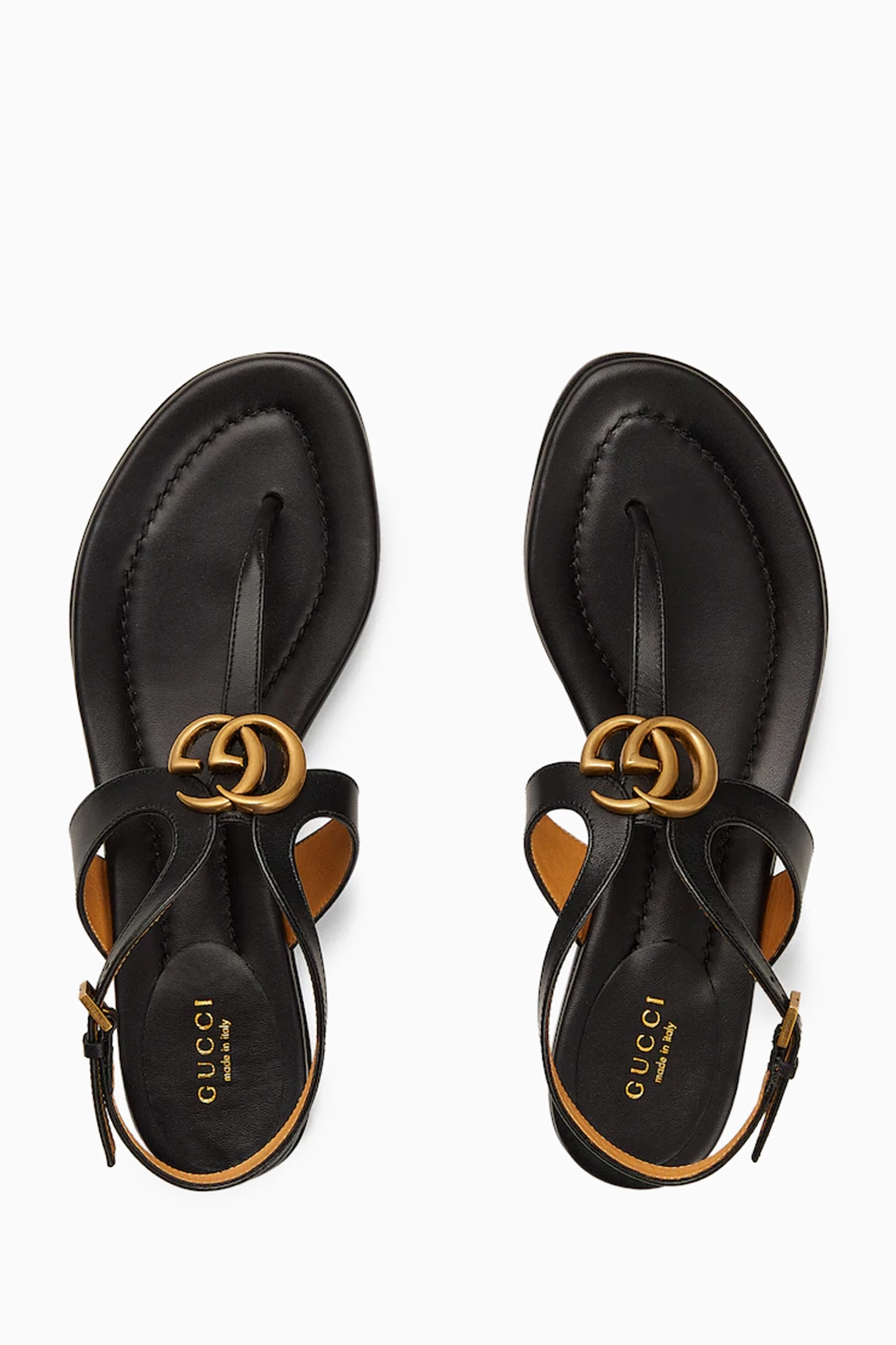 Gucci marmont leather thong sandals on sale