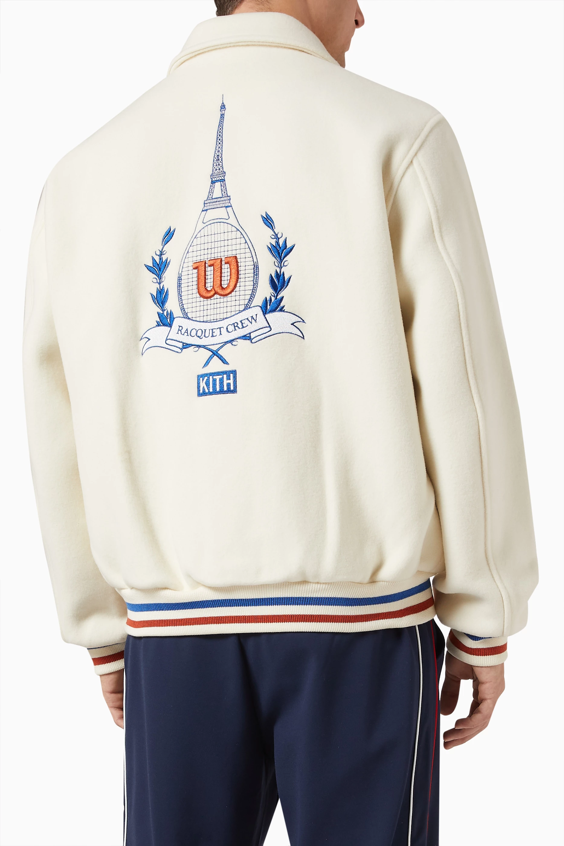 Buy Kith Grey x Wilson Coaches Jacket in Wool-blend For Men Online