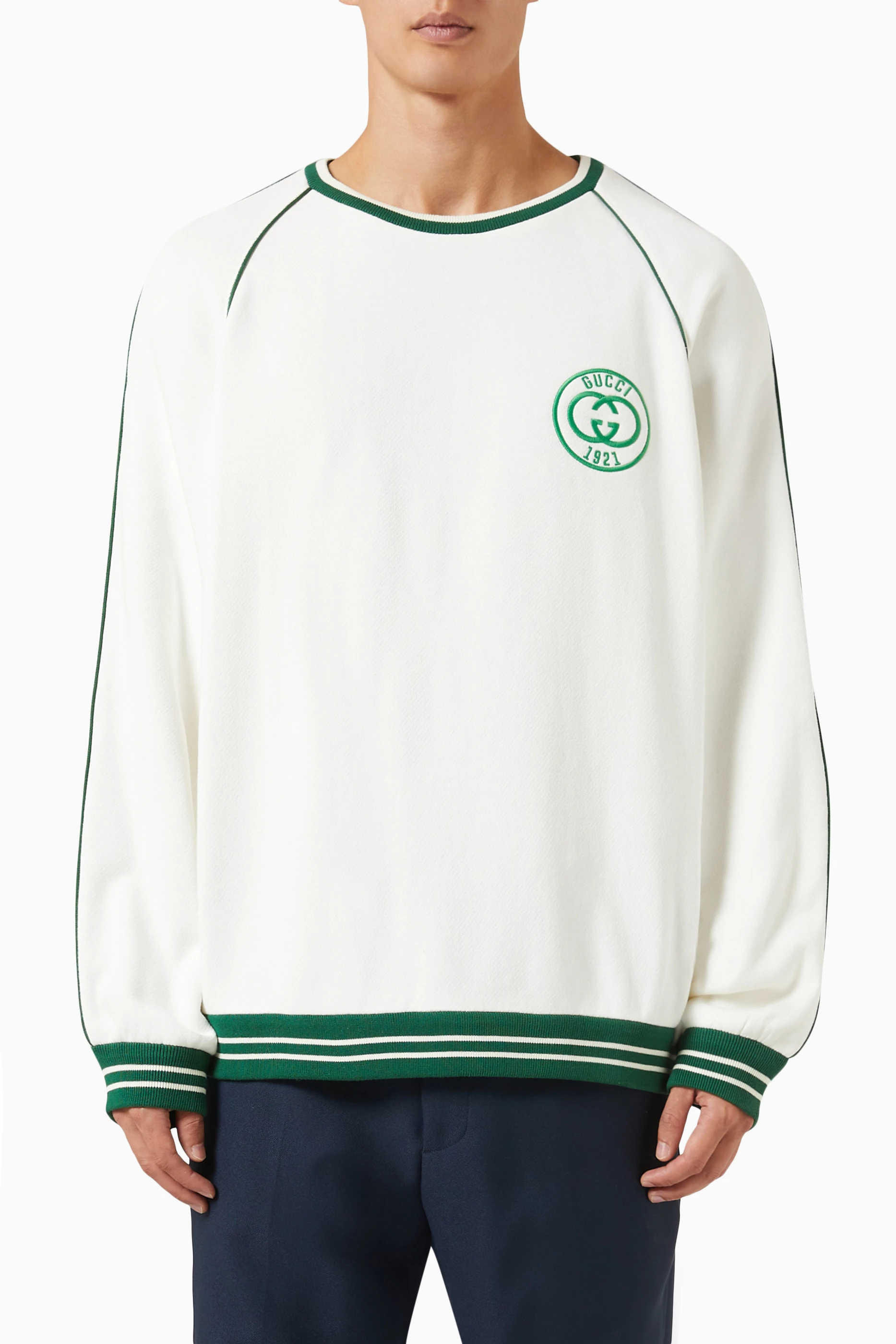 Gucci white crewneck deals
