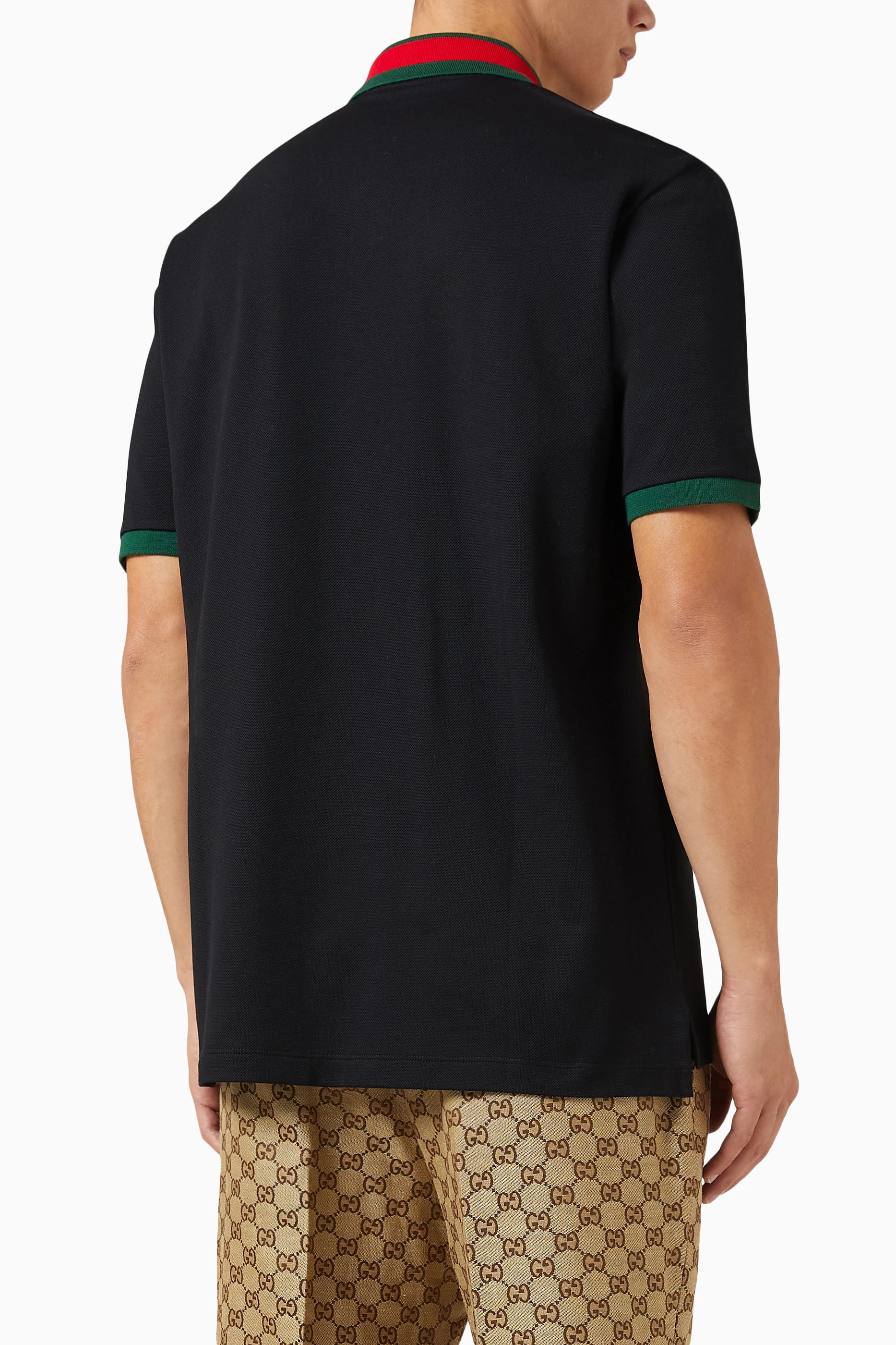 Buy Gucci Black Polo Shirt in Cotton Pique For Men Online Ounass UAE