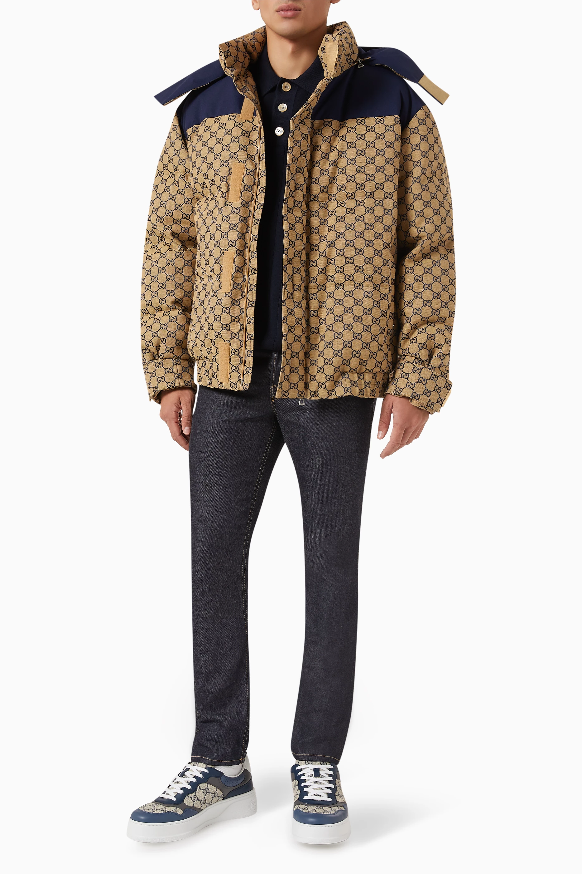 Gucci monogram puffer jacket discount