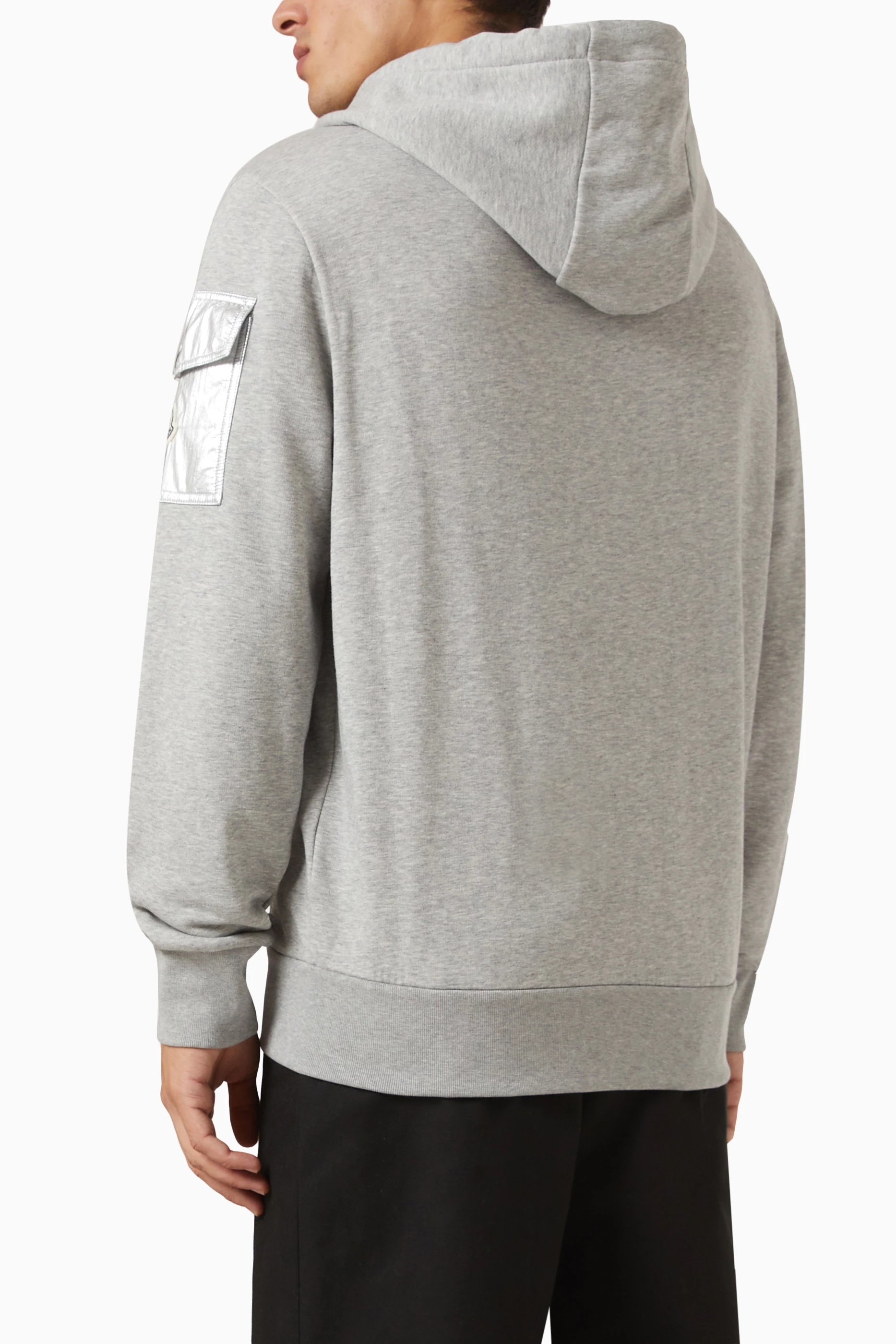 Buy Moncler Grey Zip up Sweatshirt in Cotton Blend For Men Online Ounass UAE