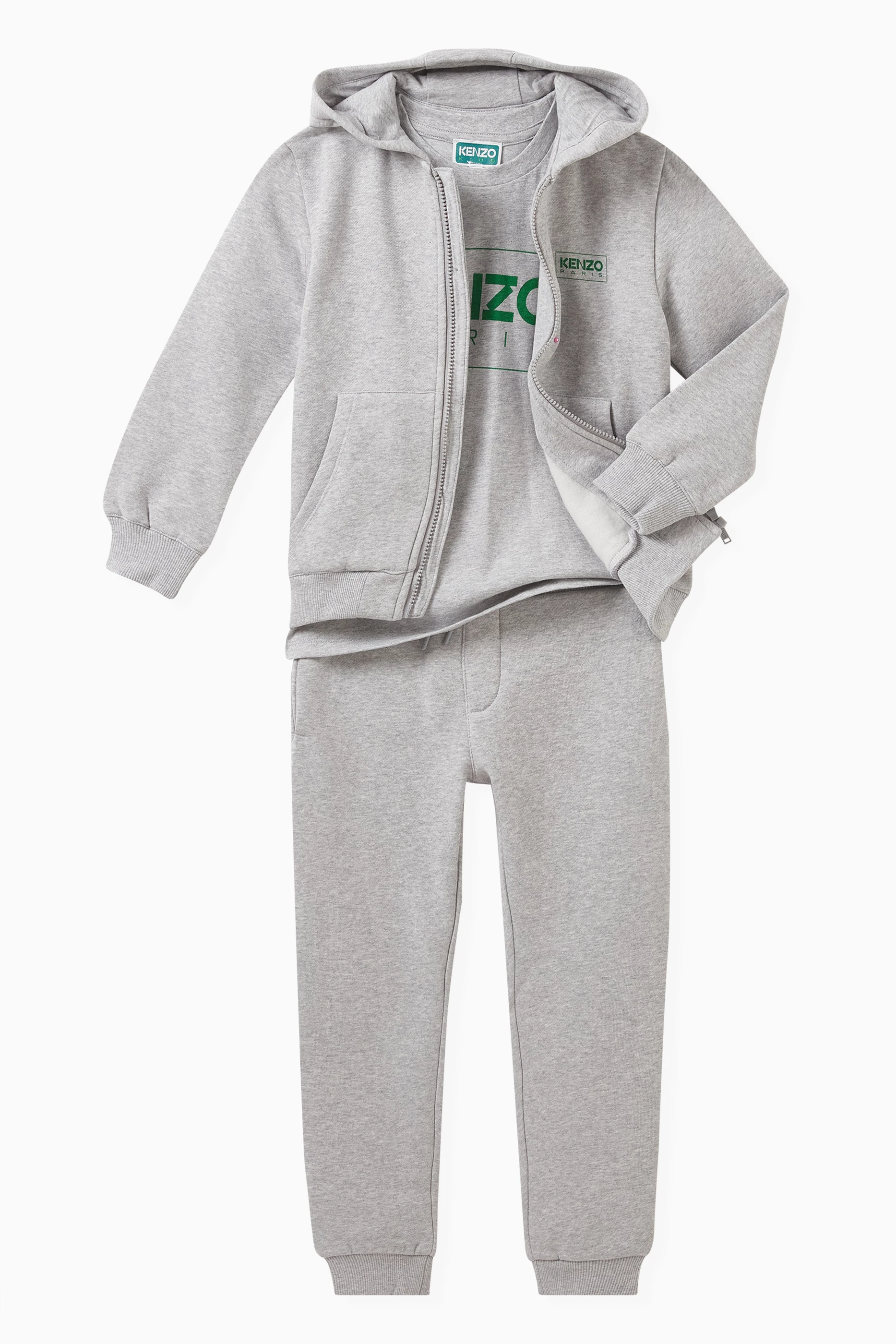 Buy KENZO KIDS Grey Joggers in Cotton Blend For Boys Online Ounass UAE