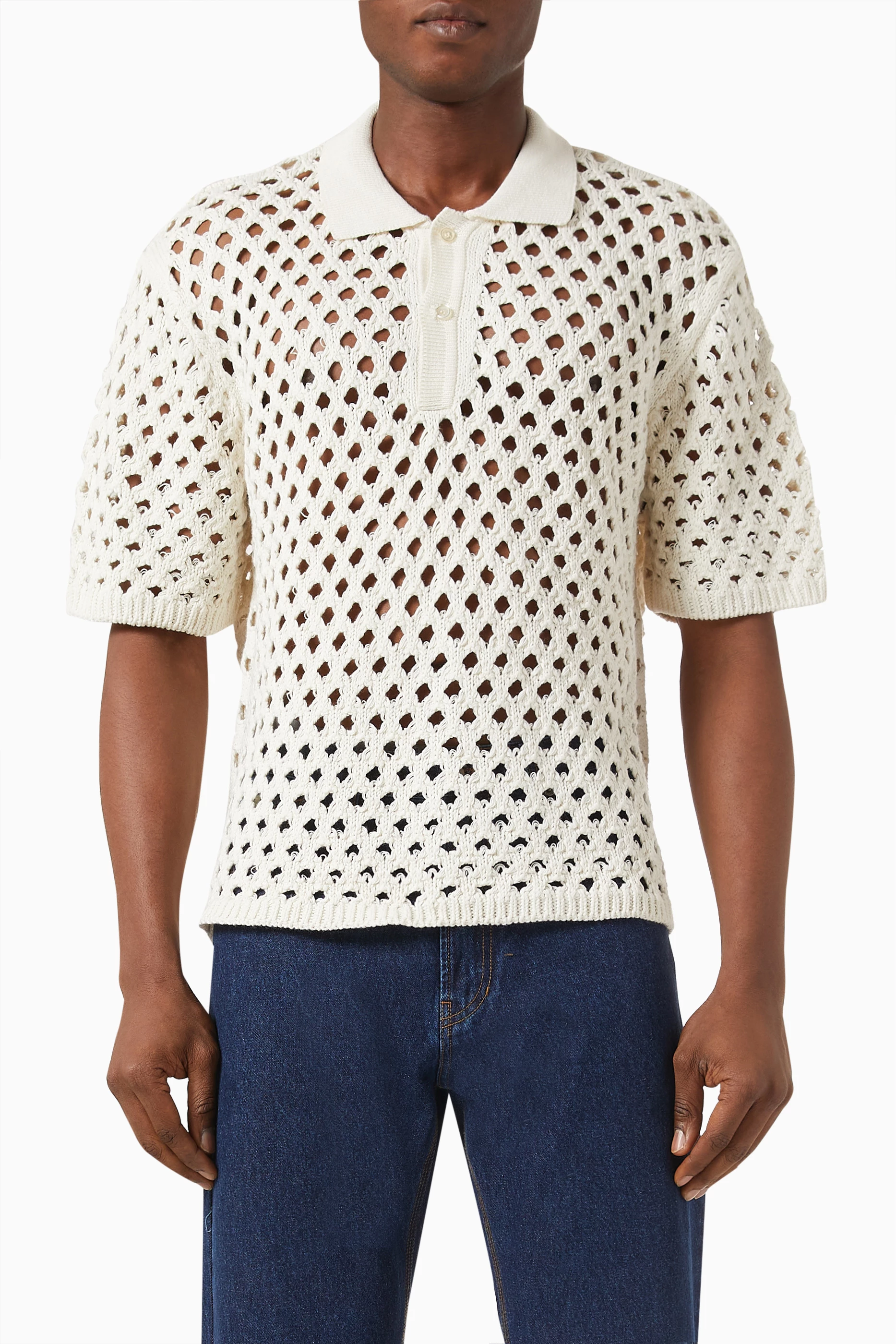 Buy Stüssy Multicolour Big Mesh Polo Sweater in Cotton Knit For Men Online  | Ounass UAE