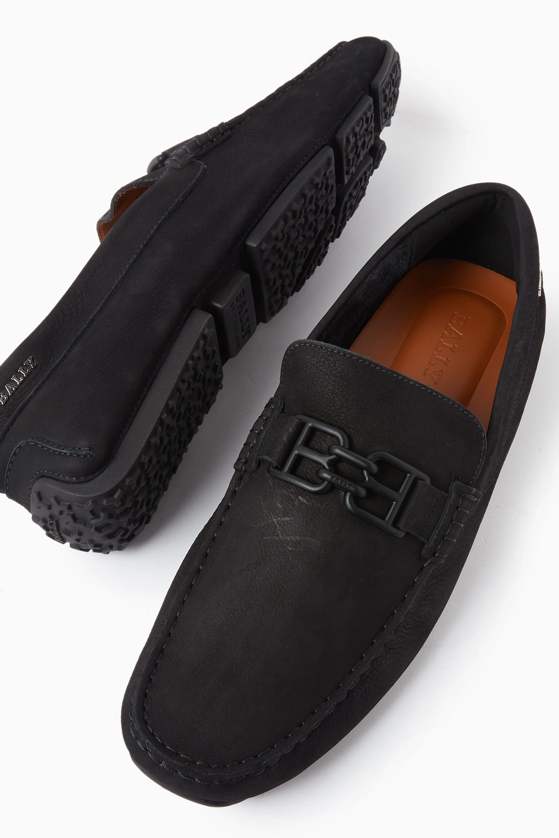 Buy Bally Black Parsal Driver Loafers in Leather For Men Online