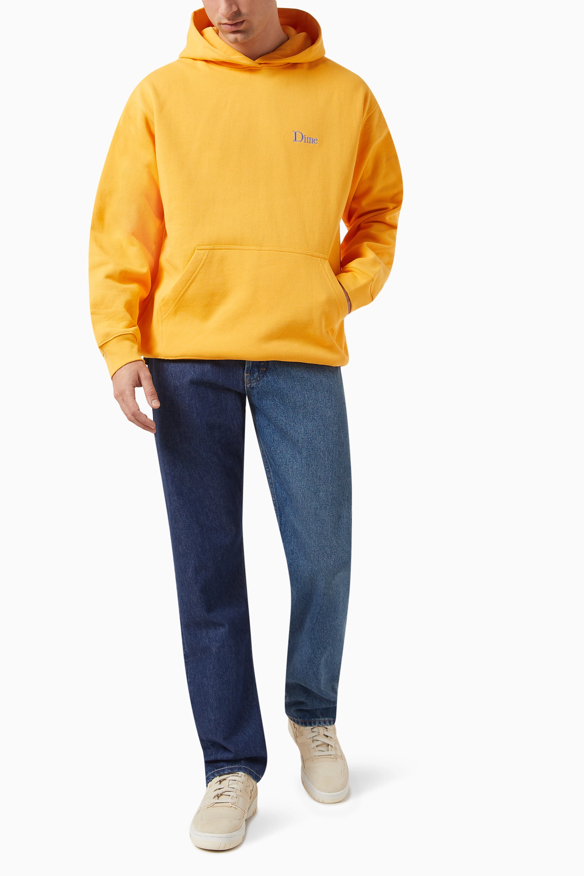 Buy Dime Orange Classic Small Logo Hoodie in Cotton For Men Online Ounass UAE