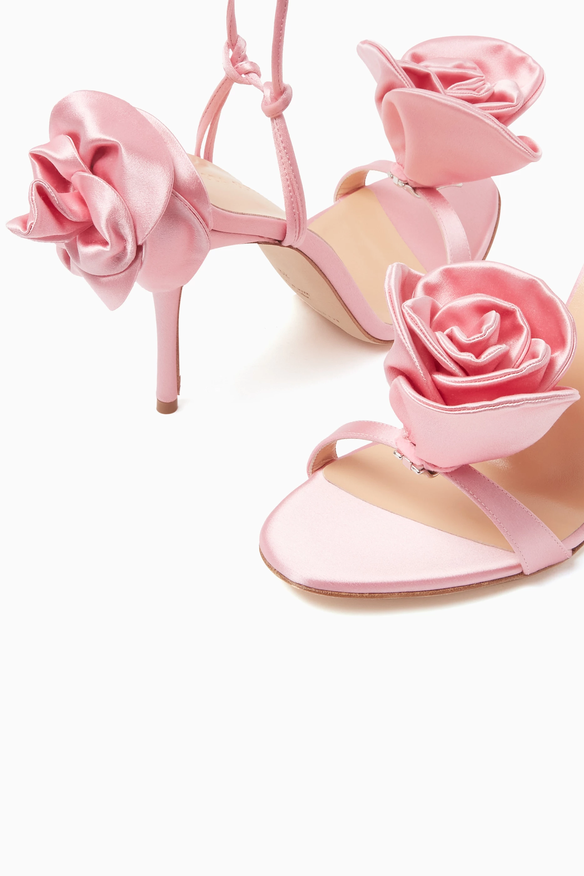 Buy Magda Butrym Pink 3D Rose 105 Sandals in Satin For Women Online Ounass UAE