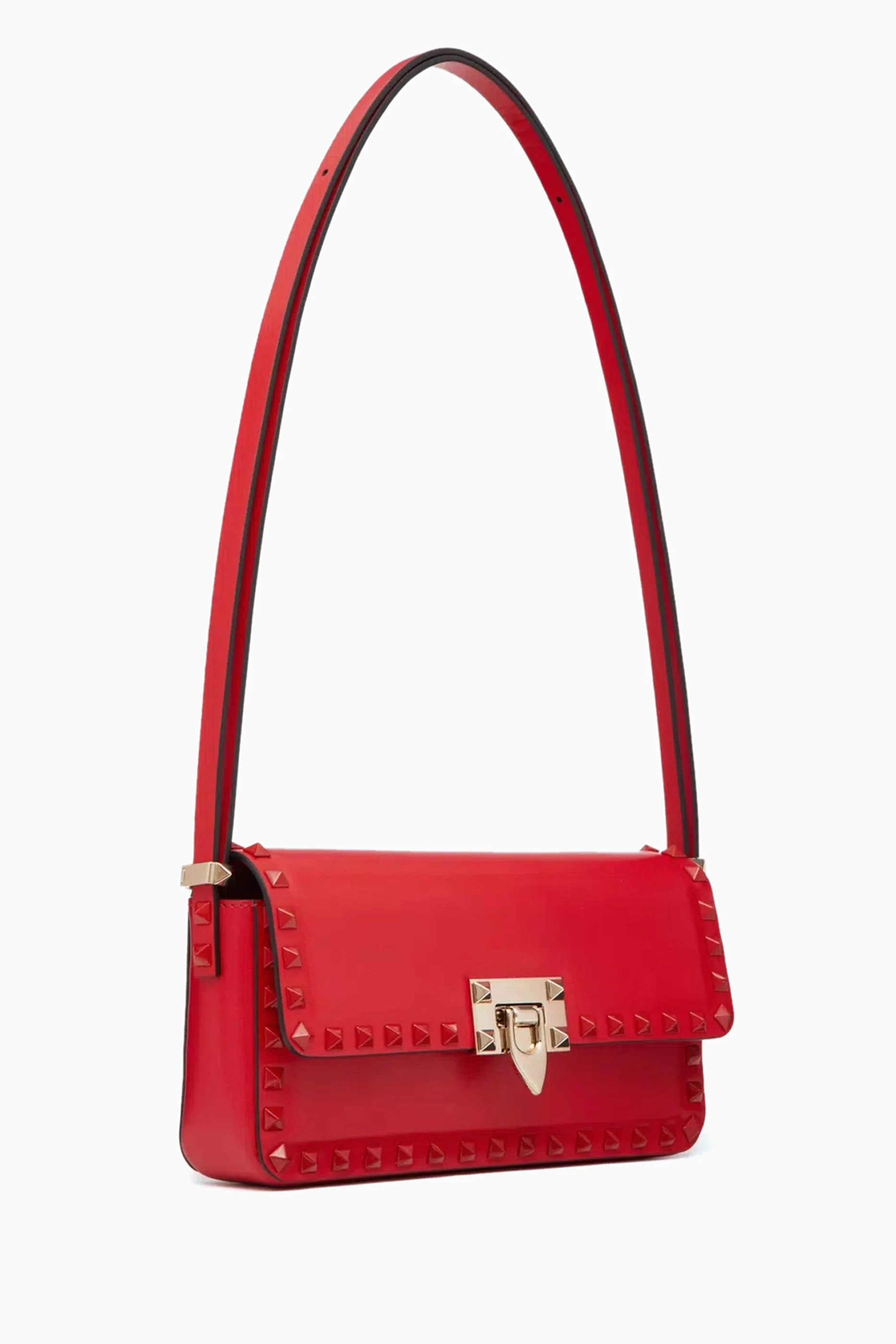 Buy Valentino Garavani Red Valentino Garavani Rockstud 23 East West Shoulder Bag in Calfskin Leather For Women Online Ounass UAE