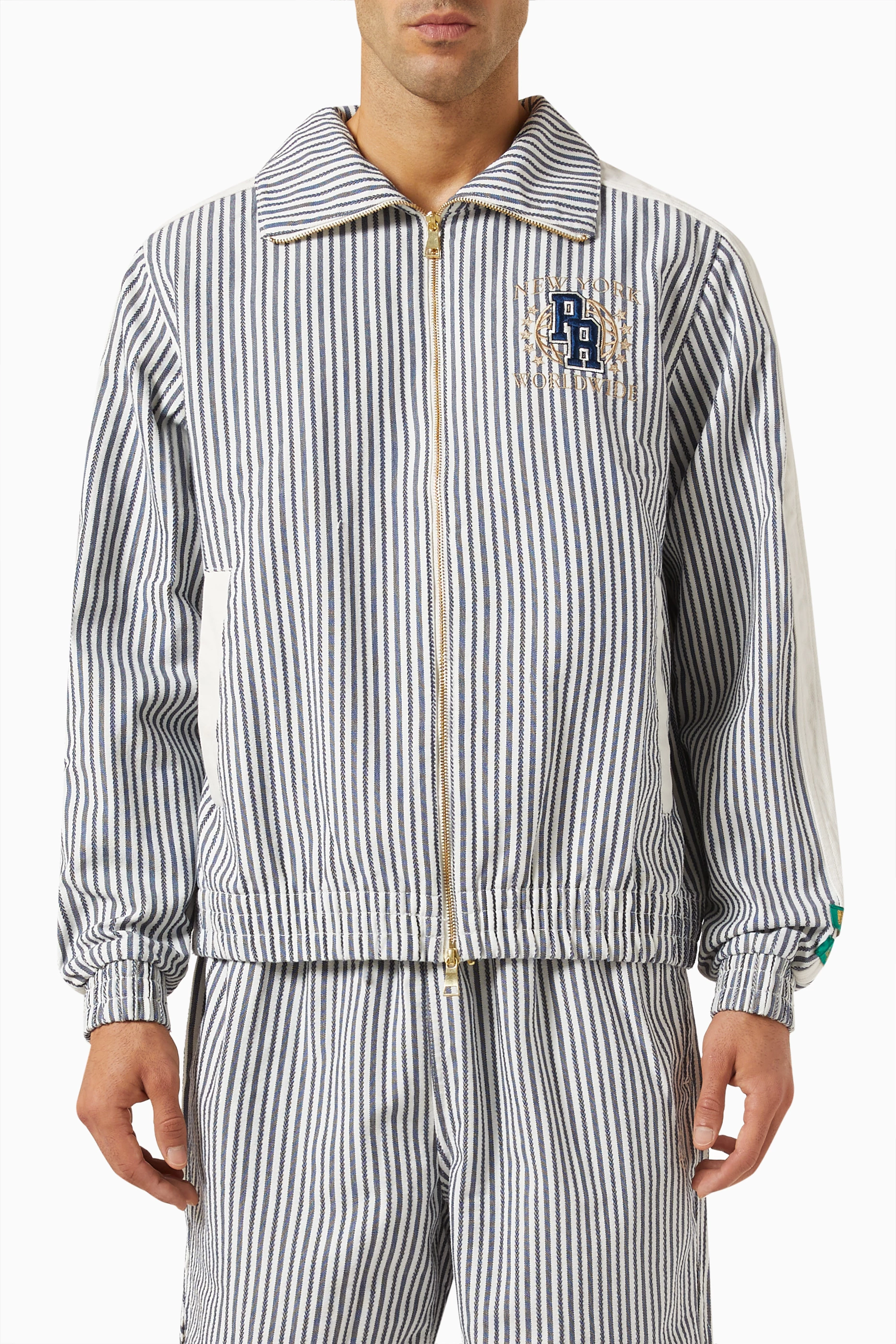 Buy Puma Blue x Rhuigi T7 Track Jacket in Cotton-jacquard For Men