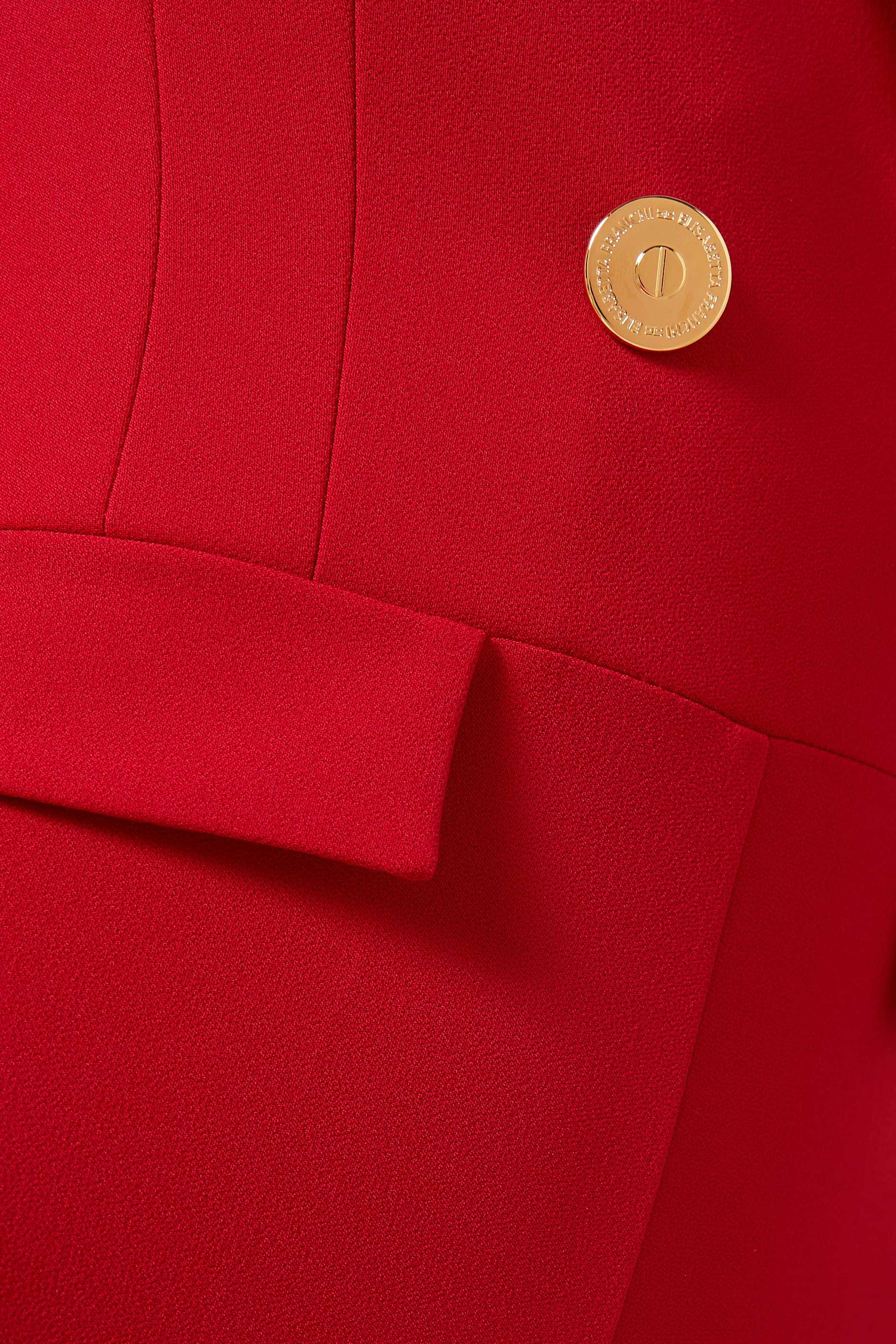 Buy Elisabetta Franchi Red Double-breasted Jumpsuit in Crepé