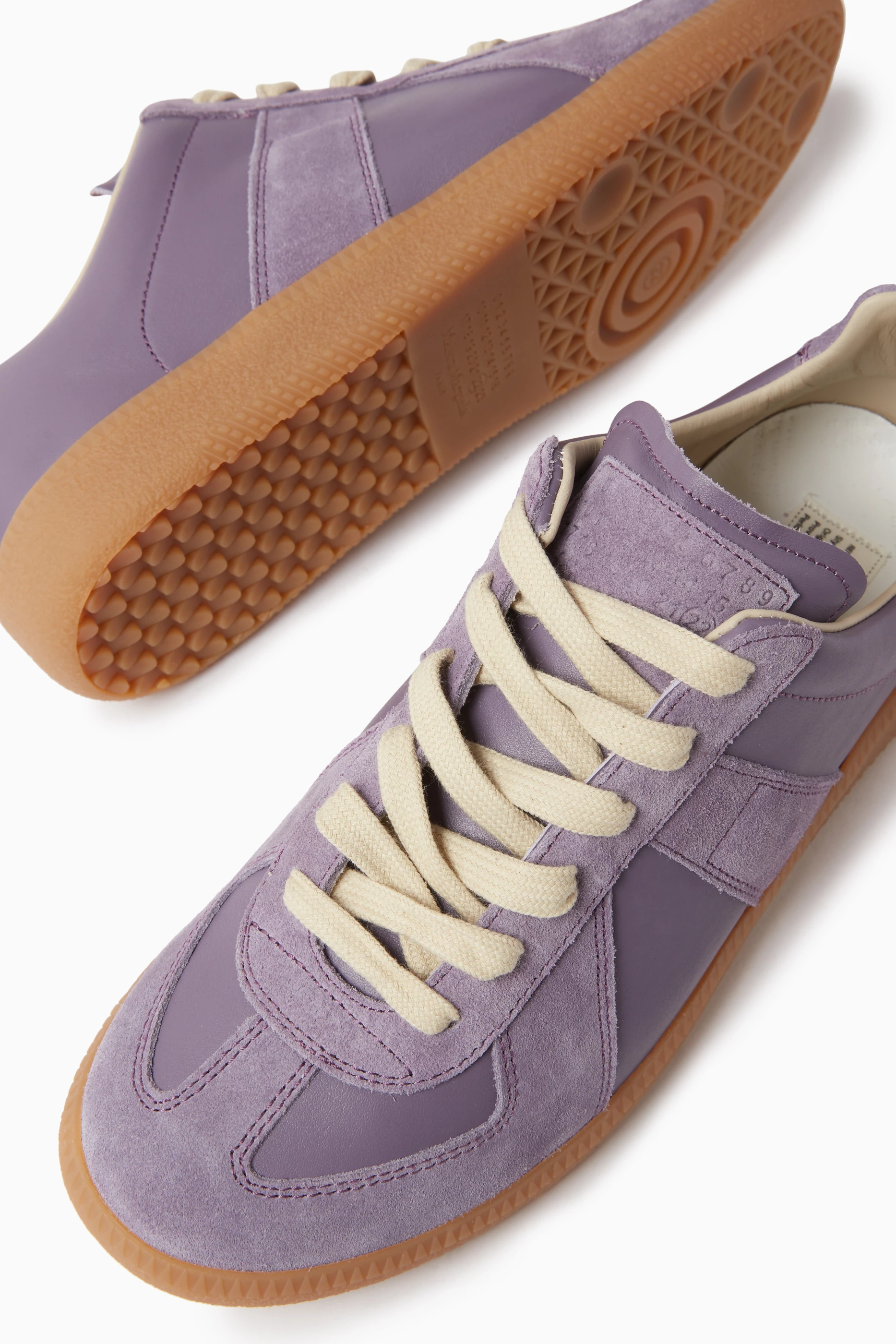 Buy Maison Margiela Purple Replica Sneakers in Nappa Leather and