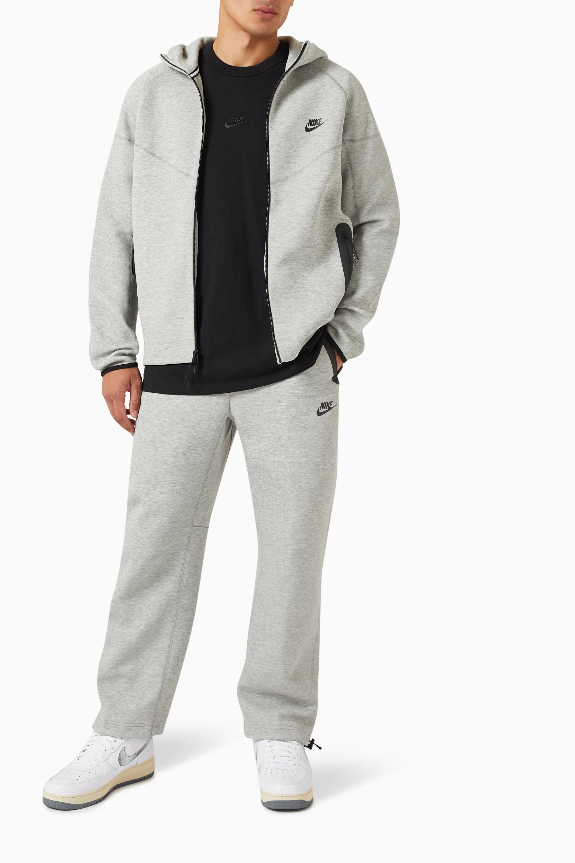 Buy Nike Grey Zip up Windrunner Hoodie in Tech Fleece For Men Online Ounass UAE