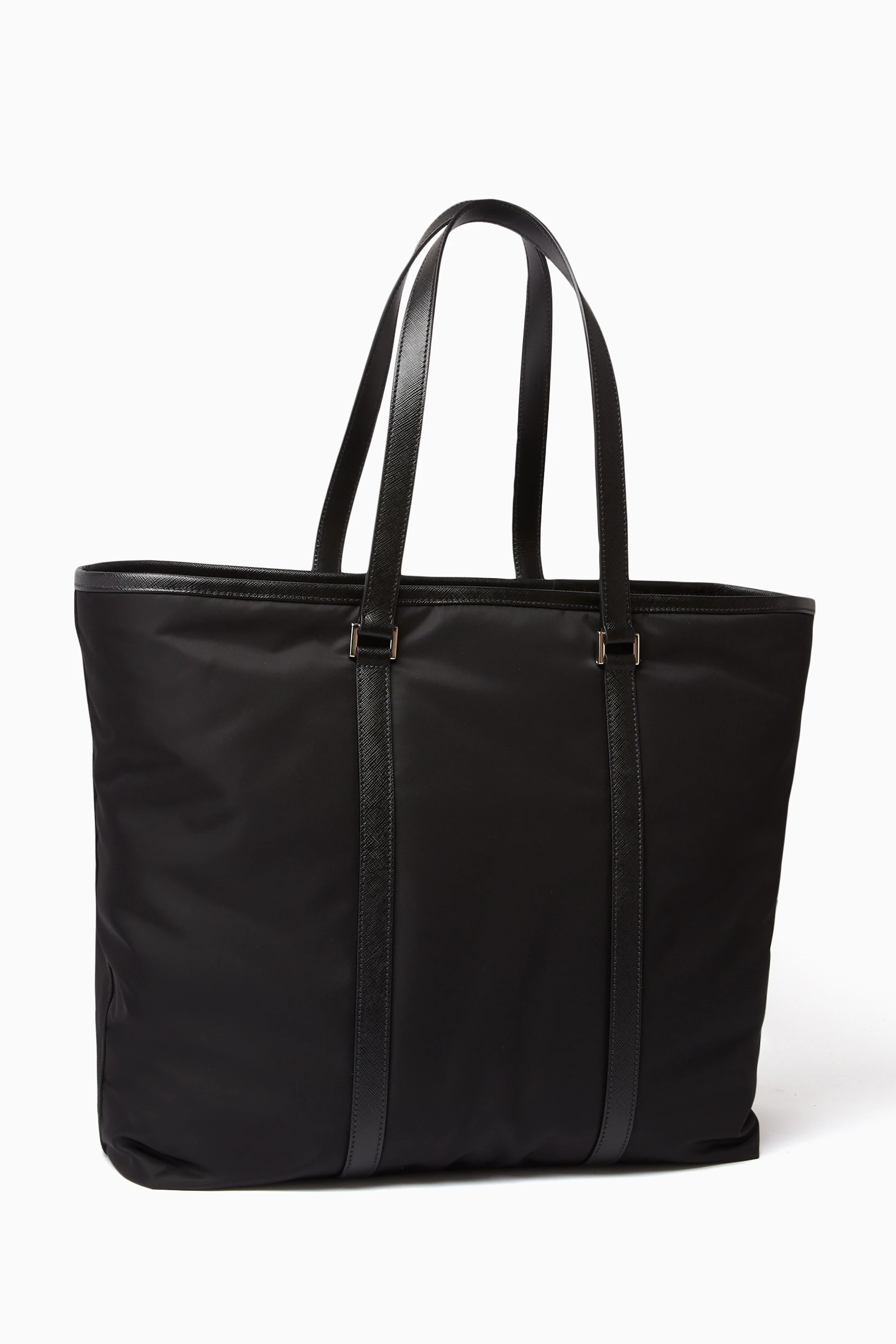 Buy Prada Black Tote Bag in Re Nylon Saffiano Leather For Men Online Ounass UAE
