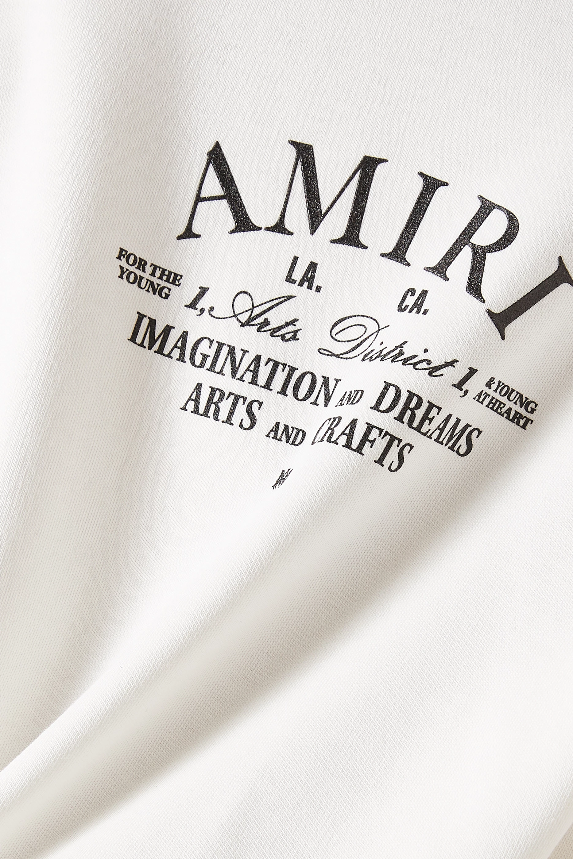 Buy Amiri White Arts District Logo Cropped T-shirt in Cotton
