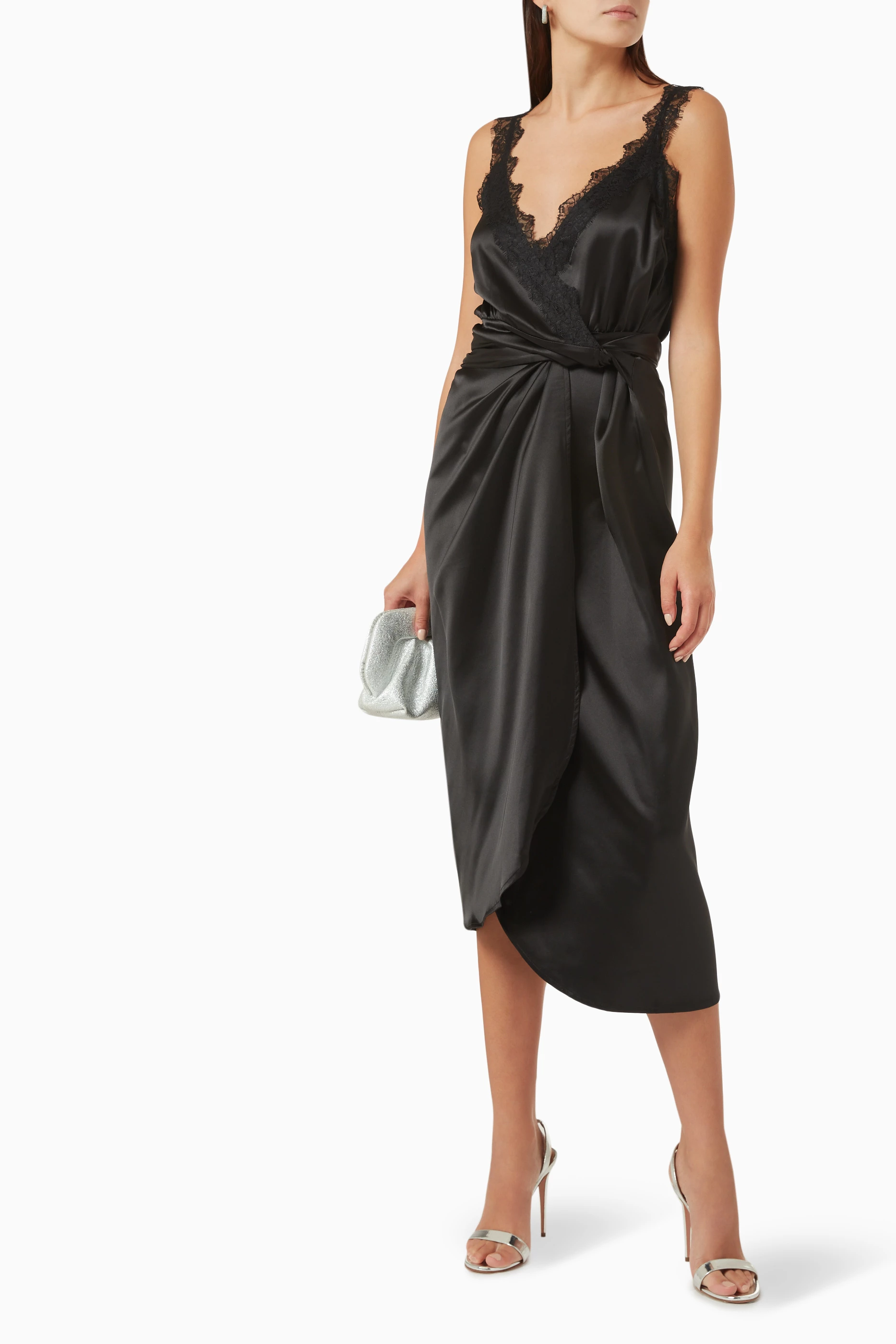 chinese dress ladies Aurelia Lace Trim Maxi Dress in Black | OMNES | Ethical & Affordable  Clothing