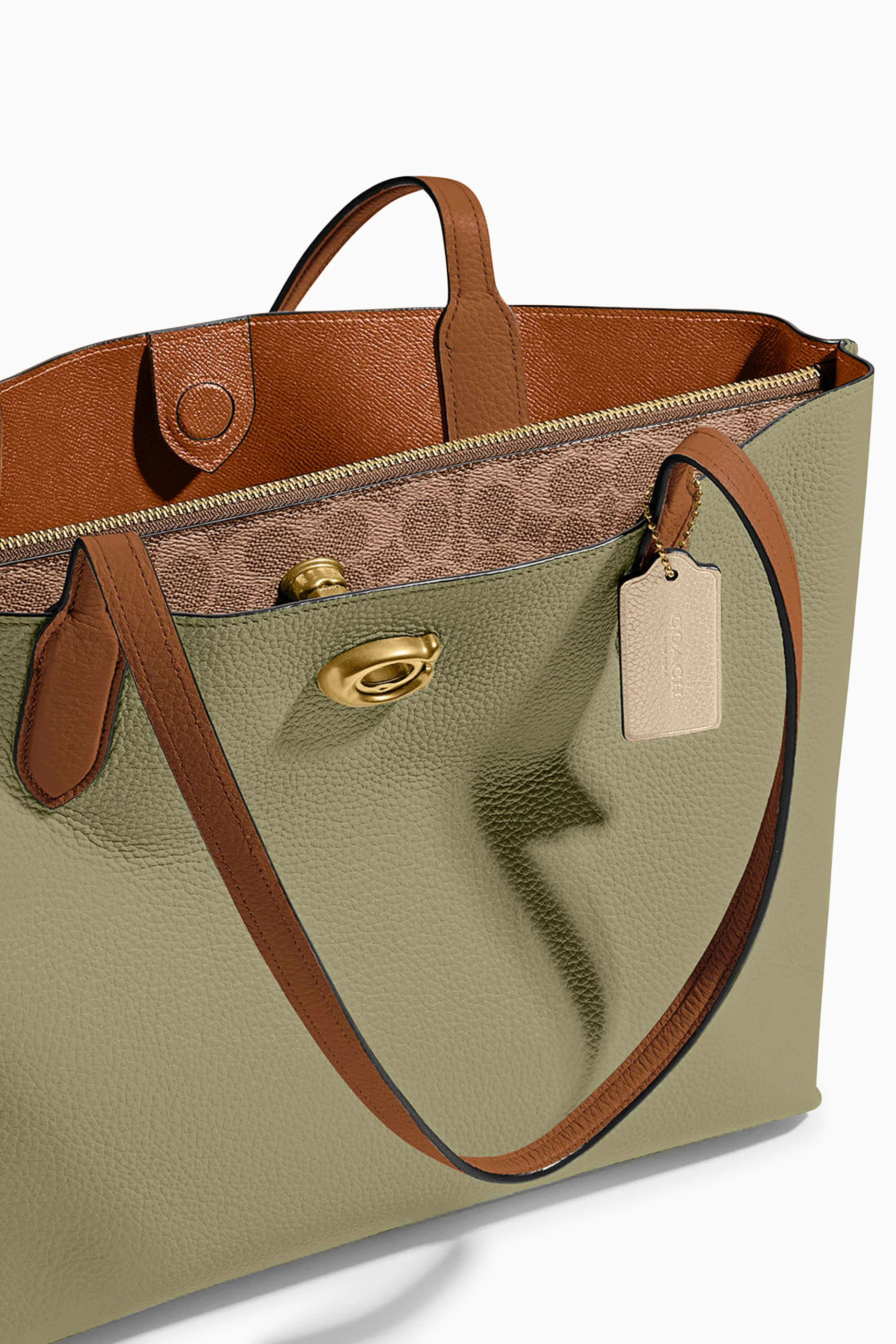 Buy Coach Green Willow Tote Bag in Colour block Pebble Leather For Women Online Ounass UAE
