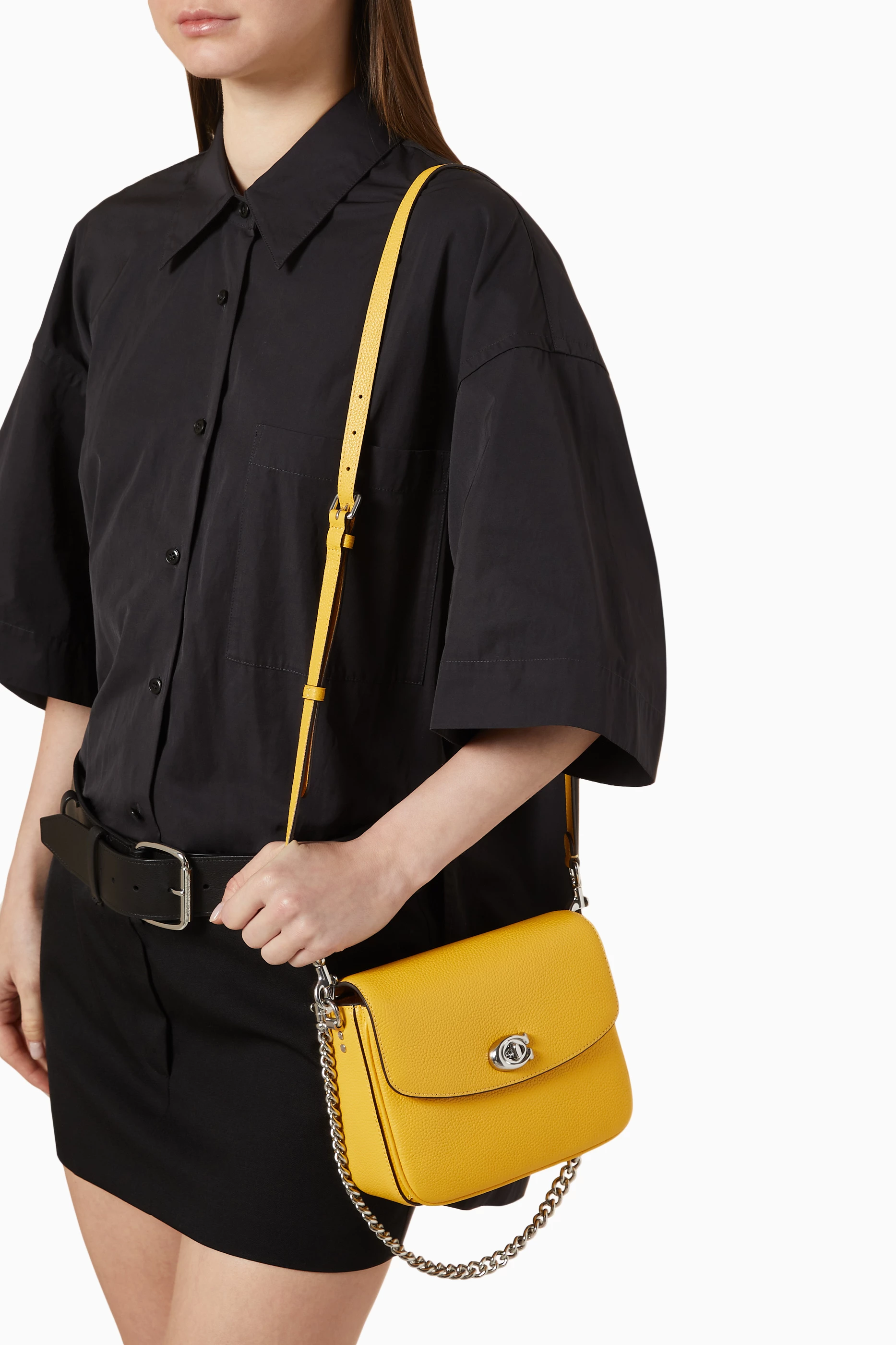 Buy Coach Yellow Cassie 19 Crossbody Bag in Pebble Leather For Women Online Ounass UAE