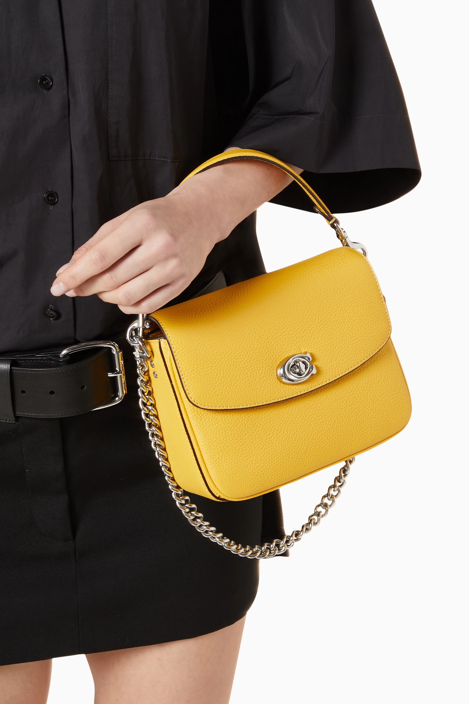 Buy Coach Yellow Cassie 19 Crossbody Bag in Pebble Leather For Women Online Ounass UAE