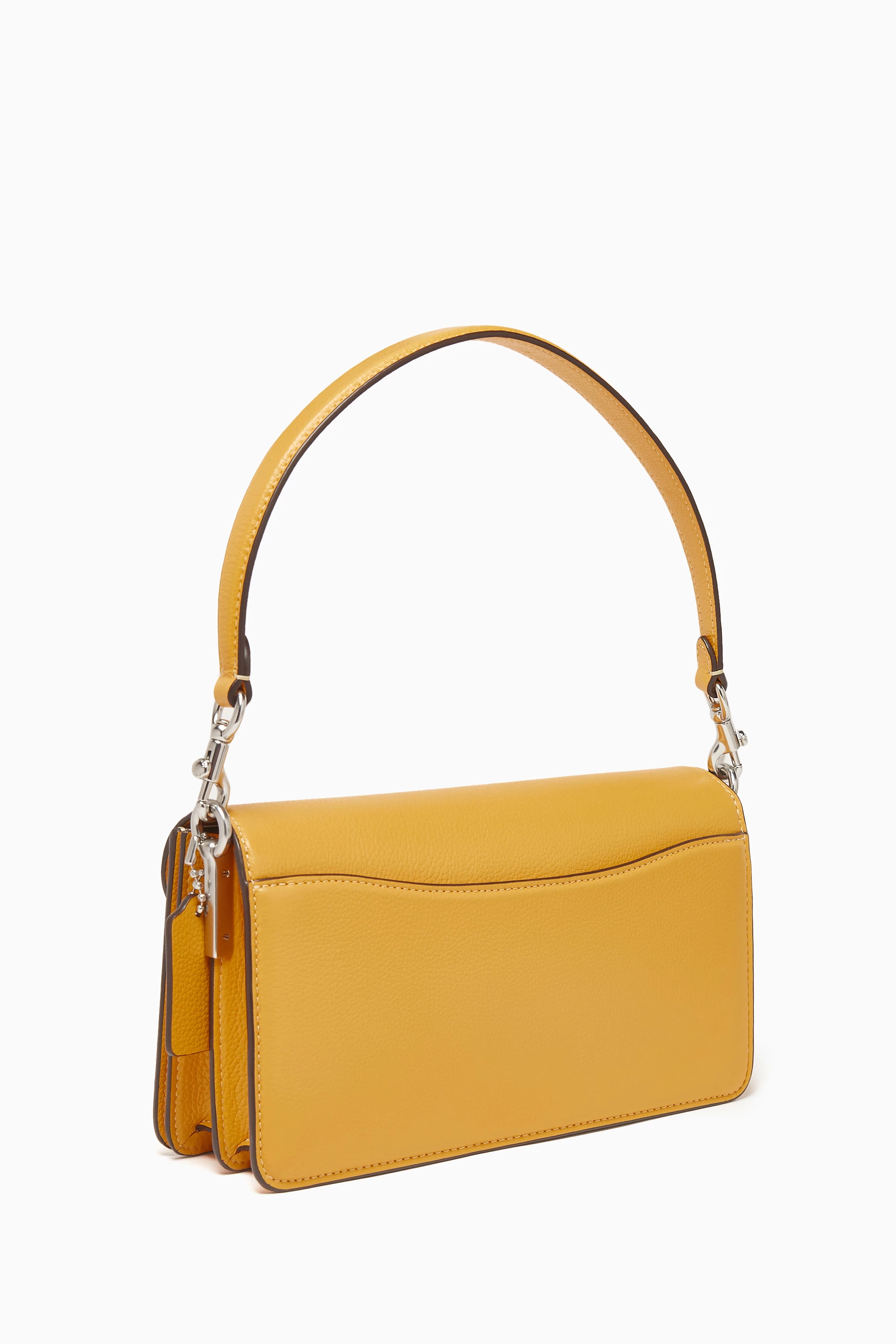 Yellow leather shoulder bag sale