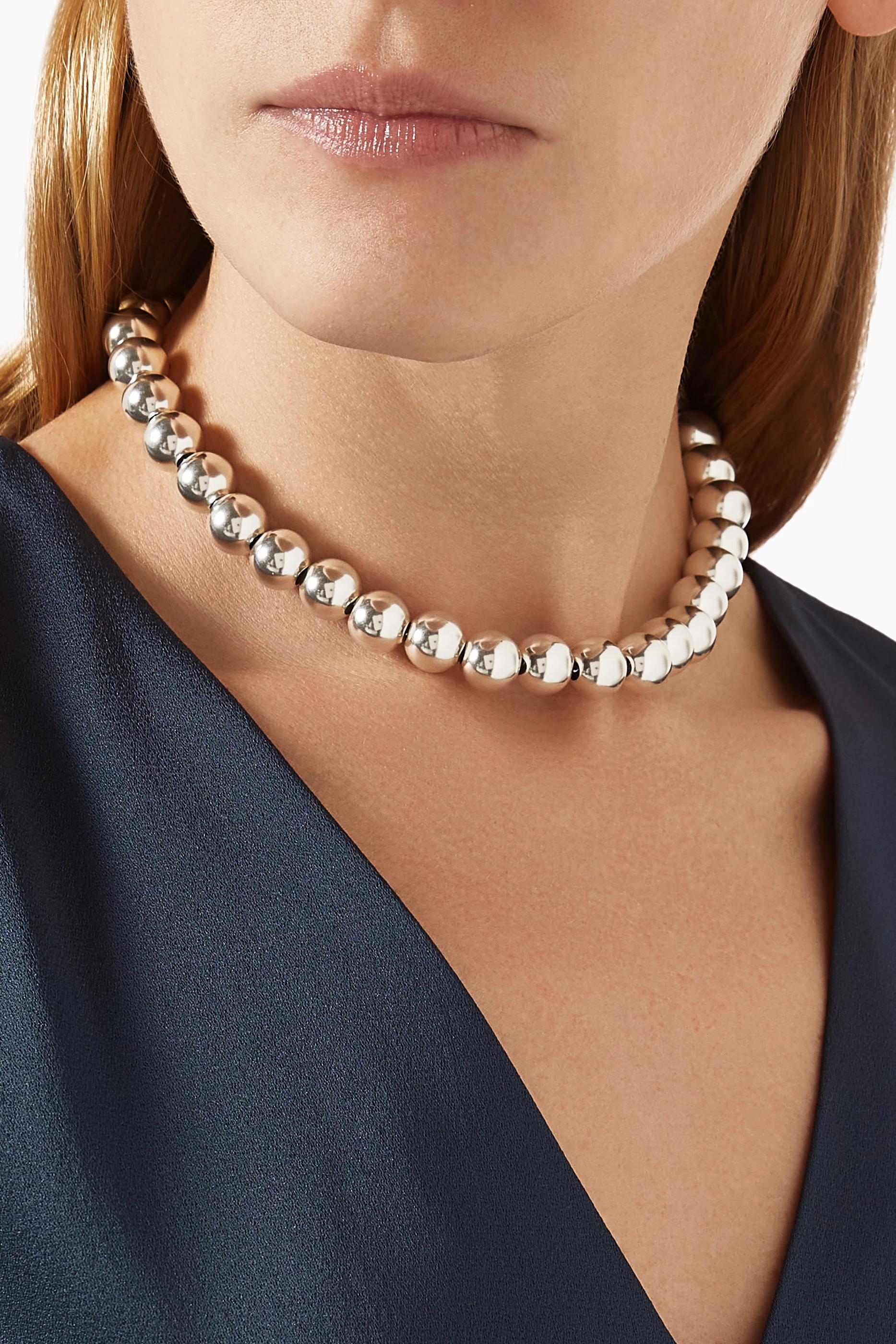 Buy Jil Sander Silver Sphere Necklace in Silver For Women Online 