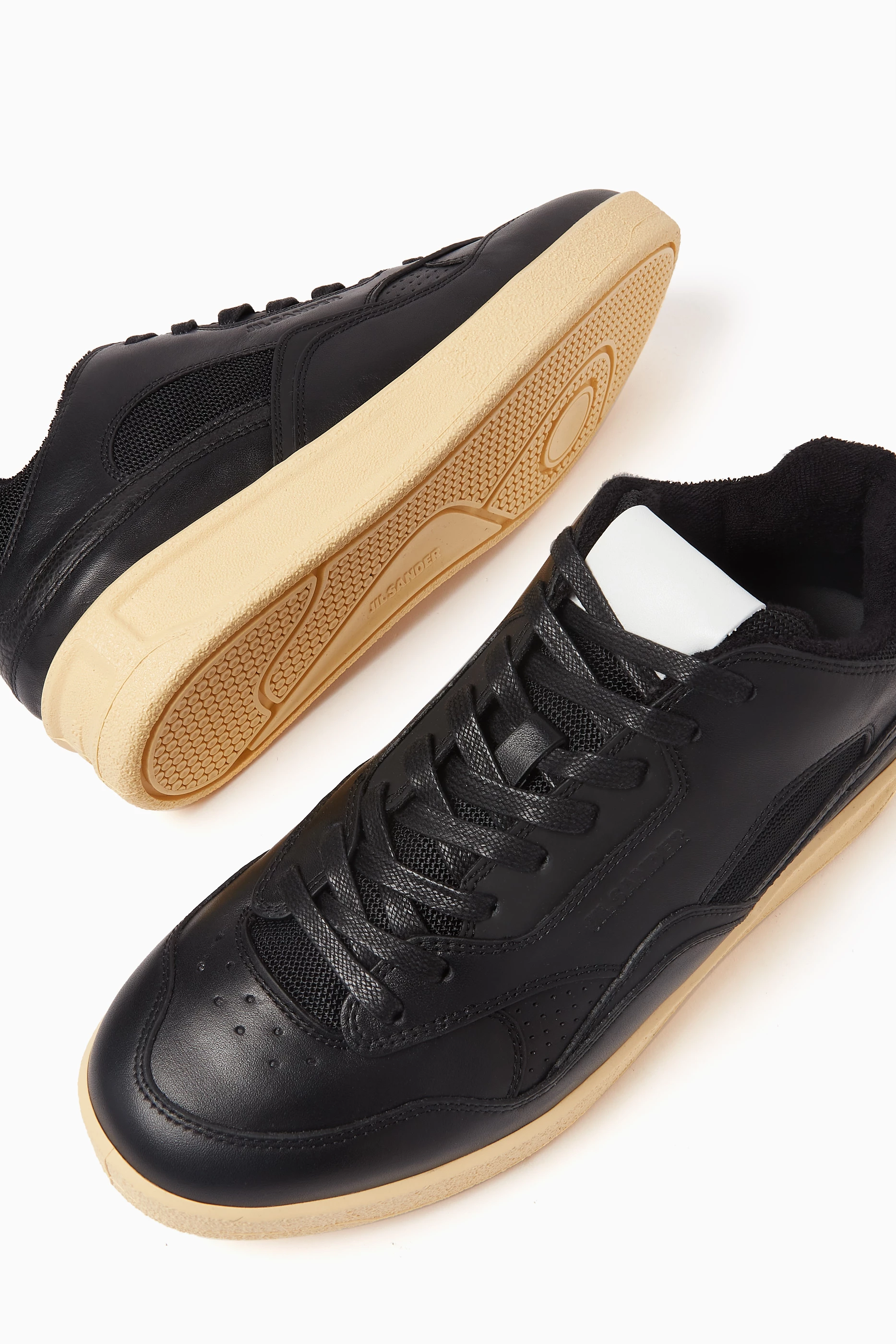 【関税&送料込】Jil Sander Black Fabric And Suede Sneakers Jil Sander Sneakers for Women | Online Sale up to 83% off | Lyst