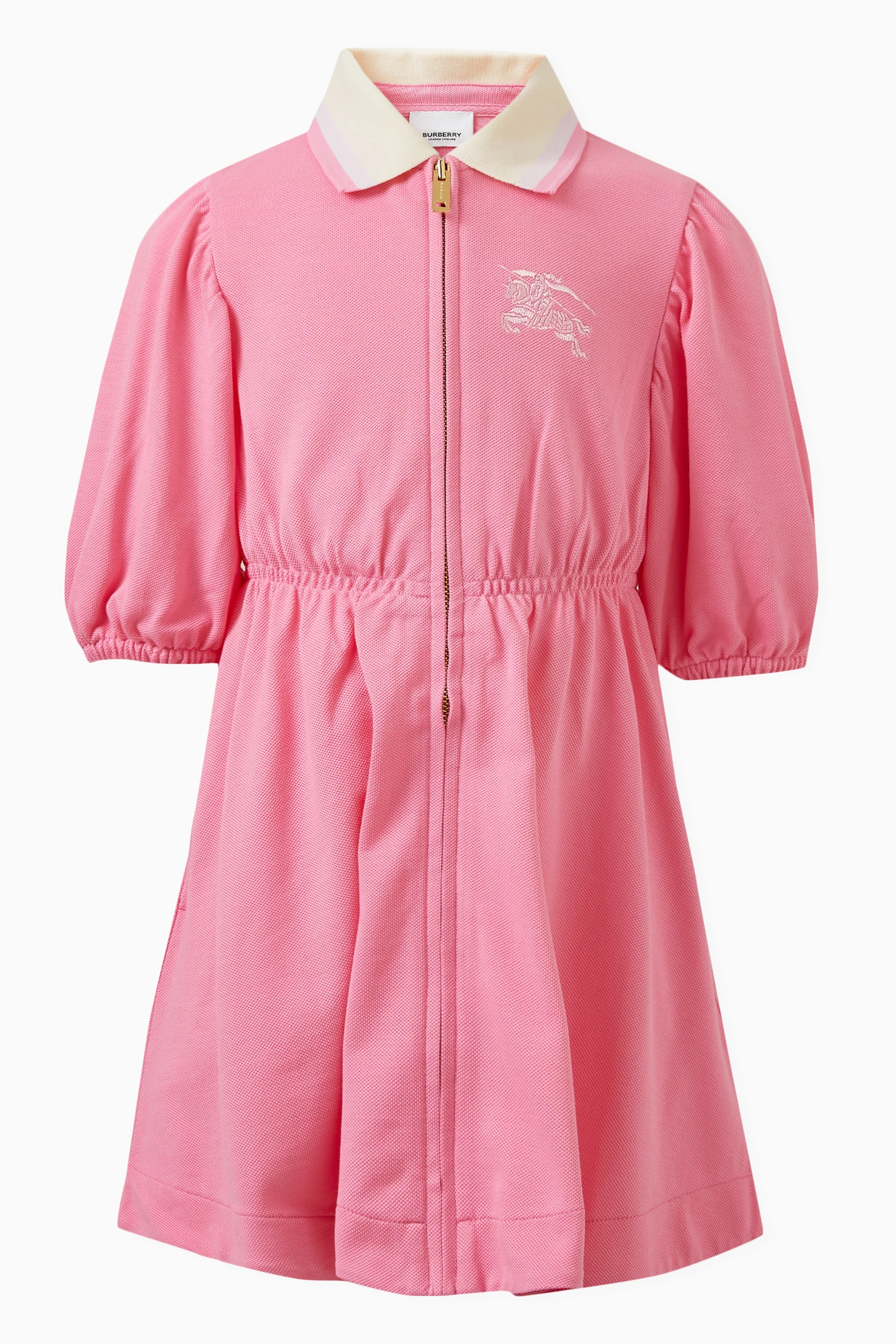Buy Burberry Pink Logo Dress in Cotton For Girls Online Ounass UAE