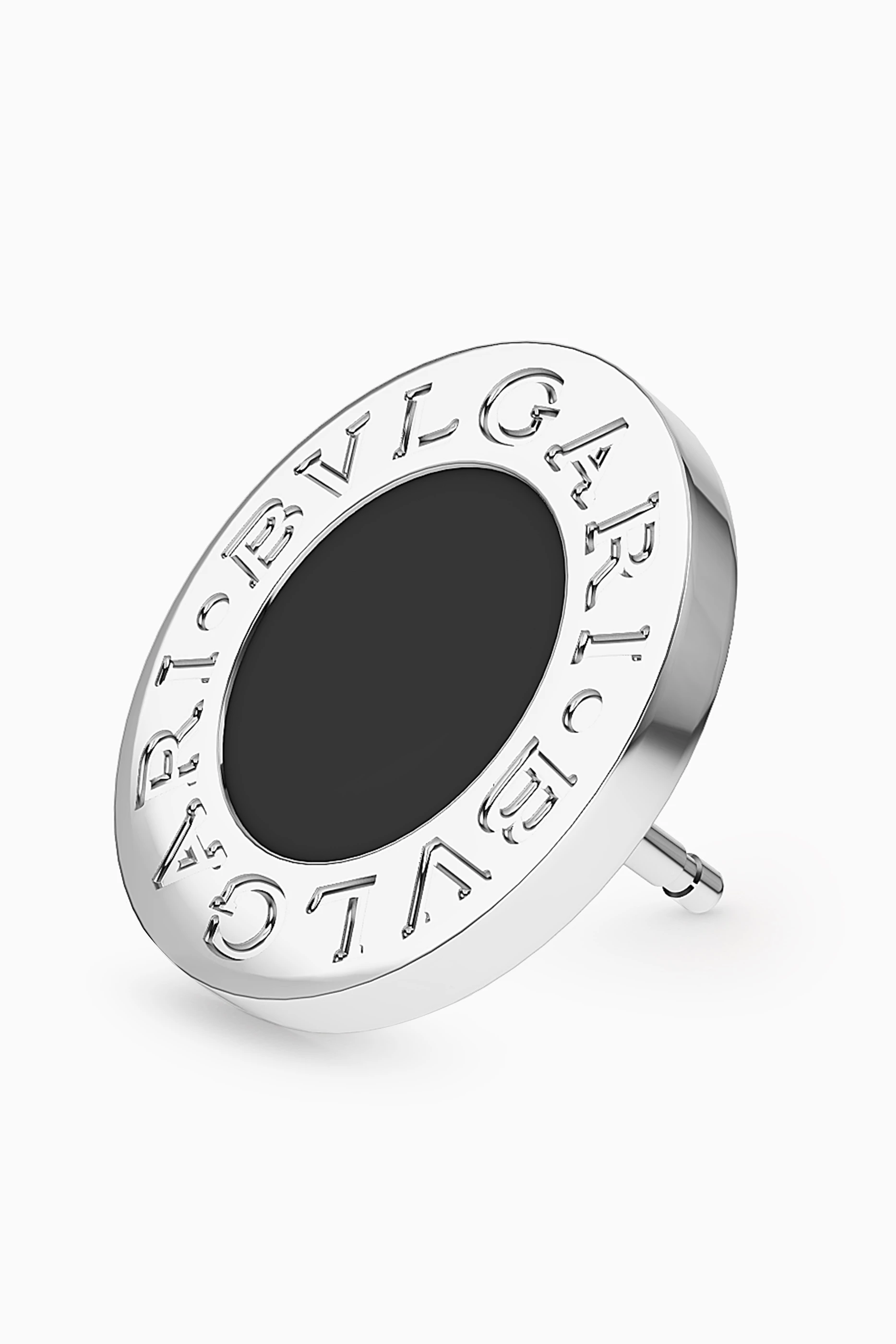 Buy BVLGARI Silver BVLGARI BVLGARI Onyx Single Earring in 18kt White Gold For Women Online Ounass UAE