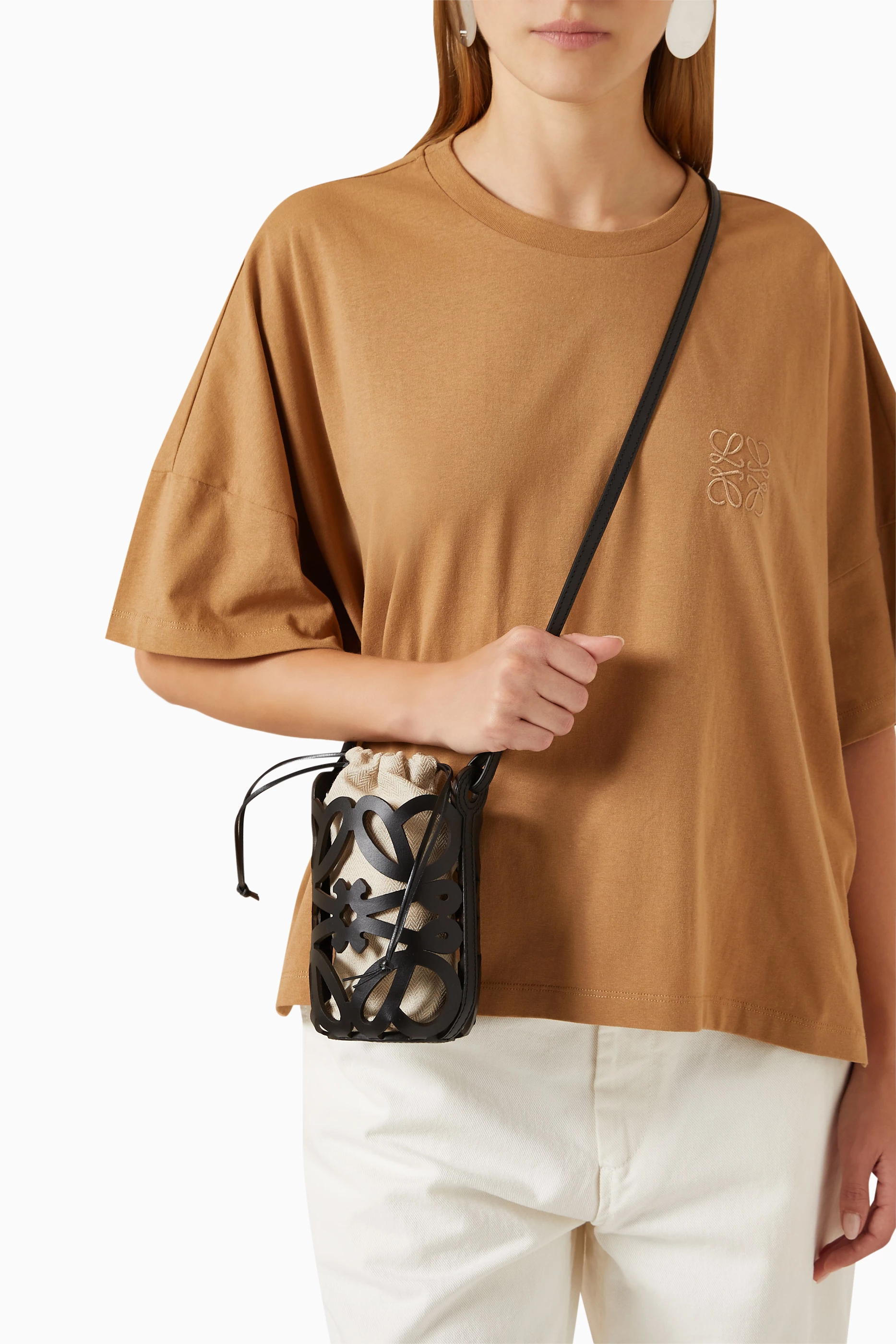 Buy LOEWE Black Anagram Cut-out Pocket Pouch in Classic