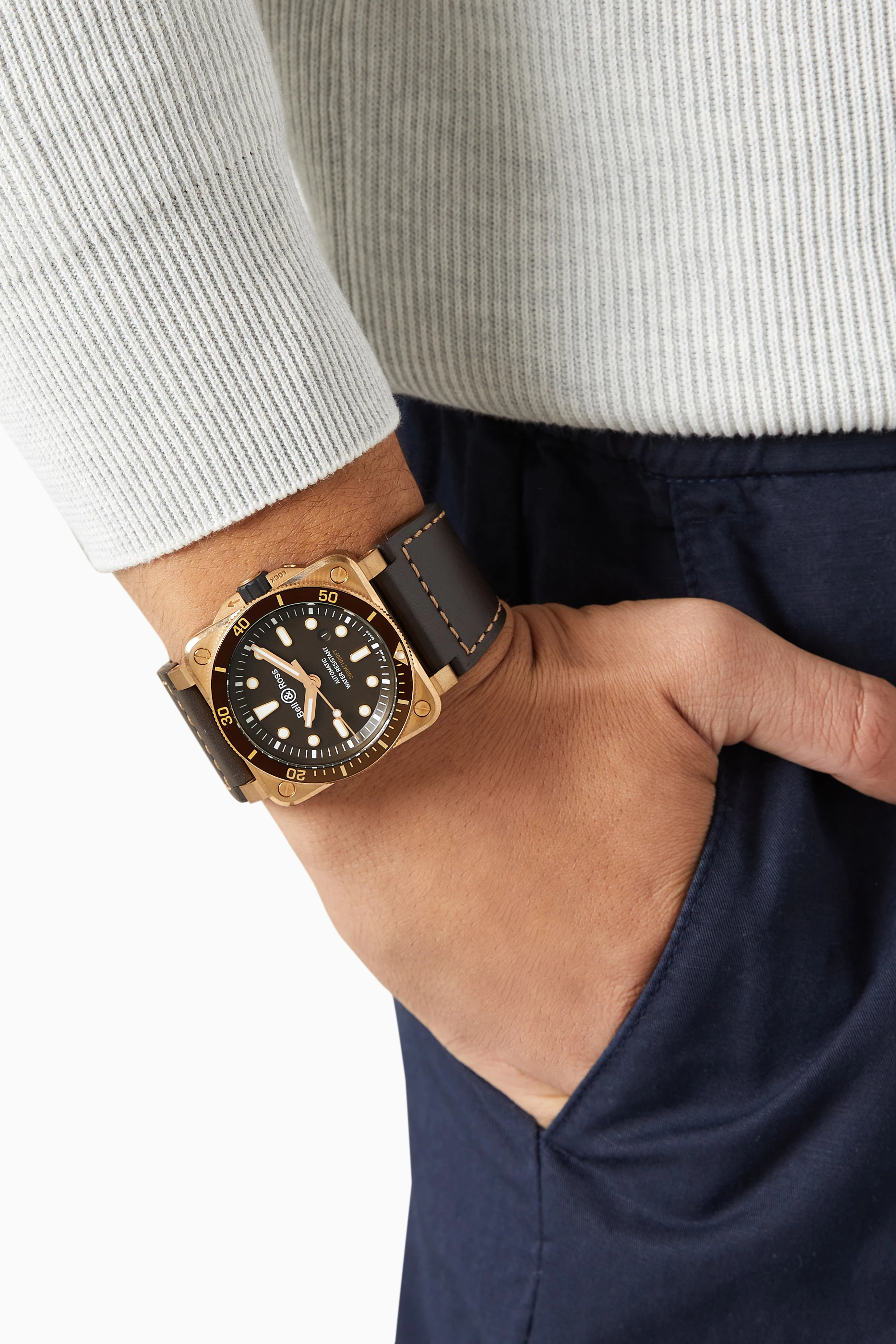 Buy Bell Ross Brown BR 03 92 Diver Automatic Mechanical Watch 42mm For Men Online Ounass UAE