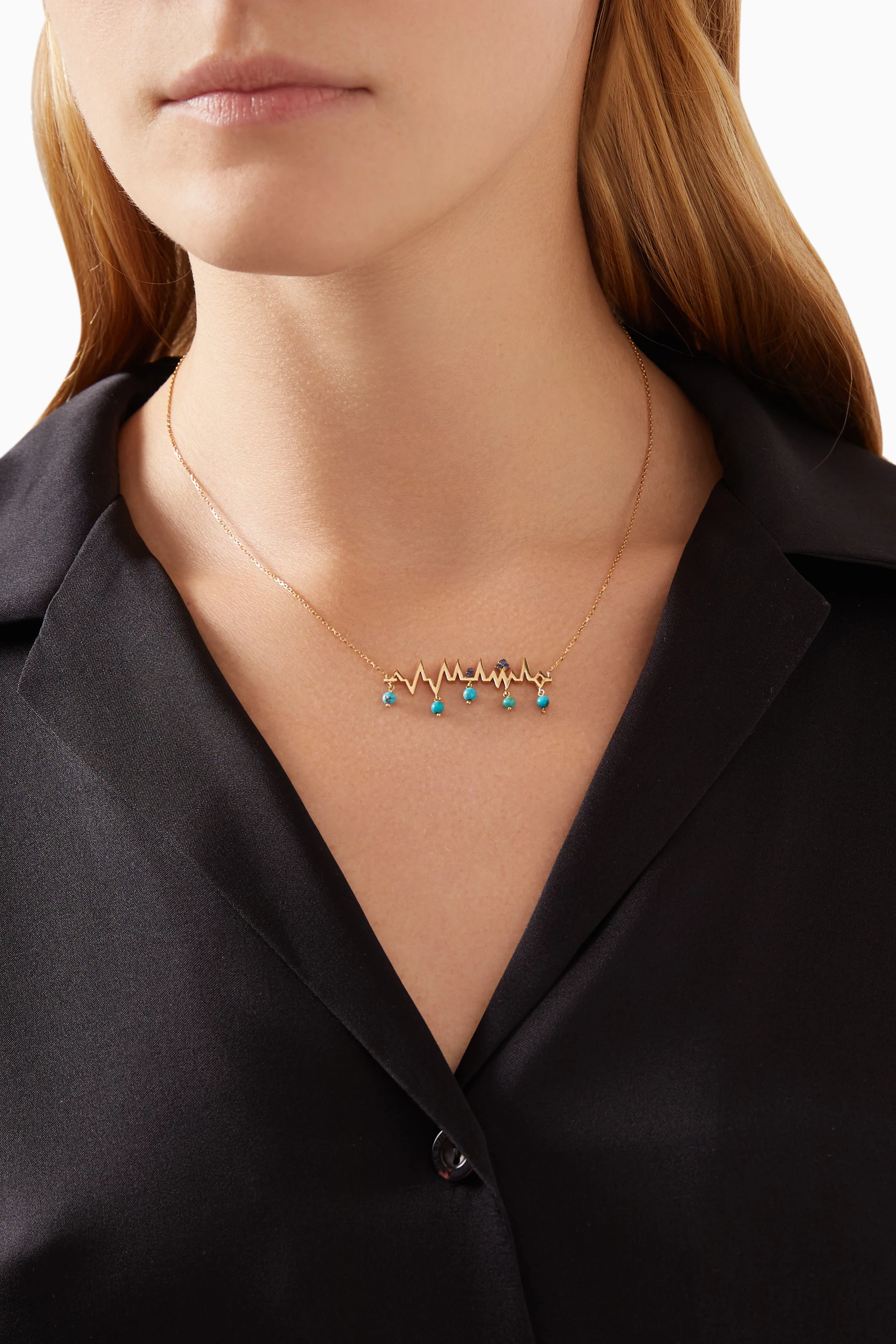 Buy In A Heartbeat Yellow Arabic Mashallah Necklace in 18kt Gold For Women Online Ounass UAE