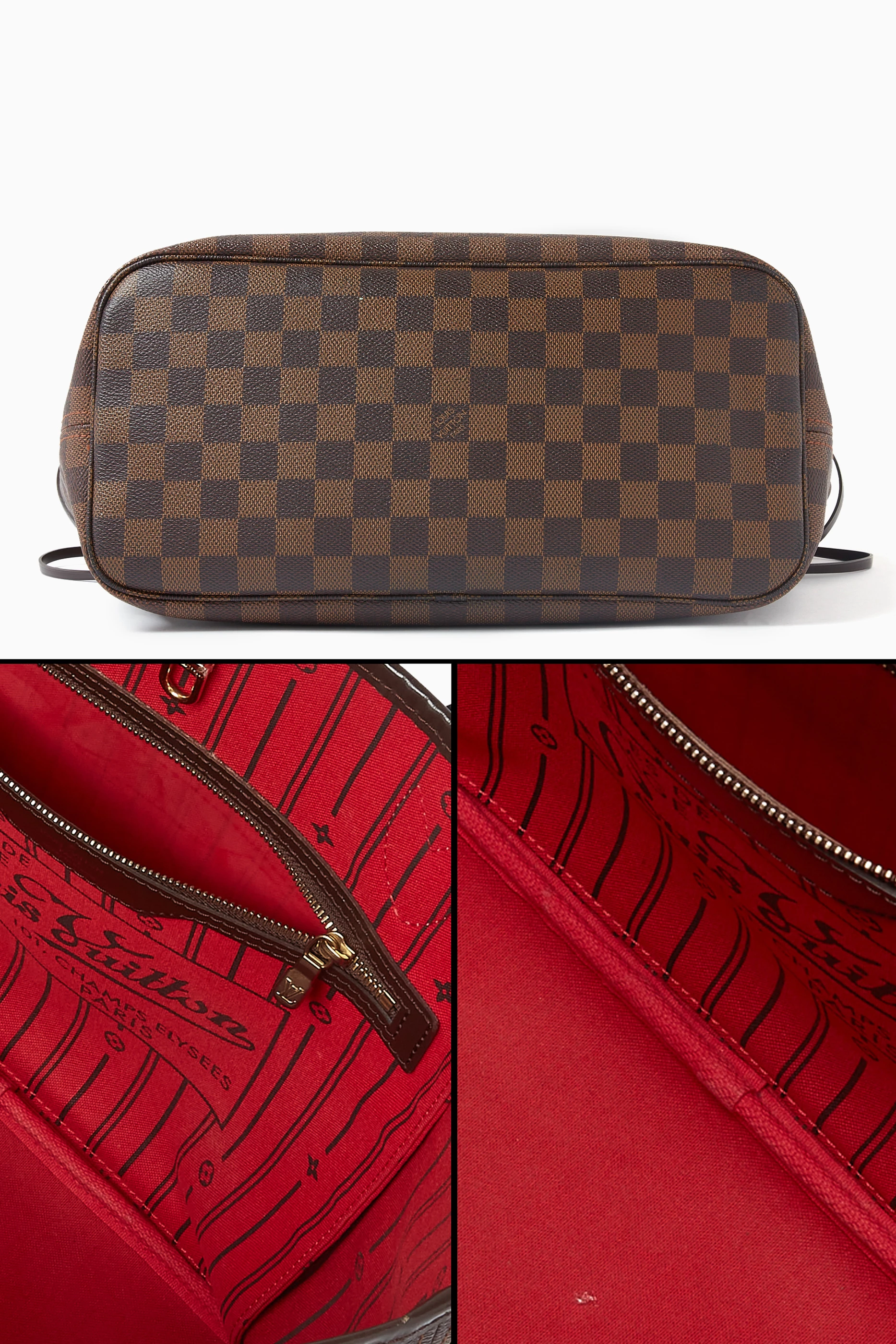 Buy Louis Vuitton Pre Loved Brown Neverfull MM Bag in Damier Ebene Coated Canvas For Women Online Ounass UAE