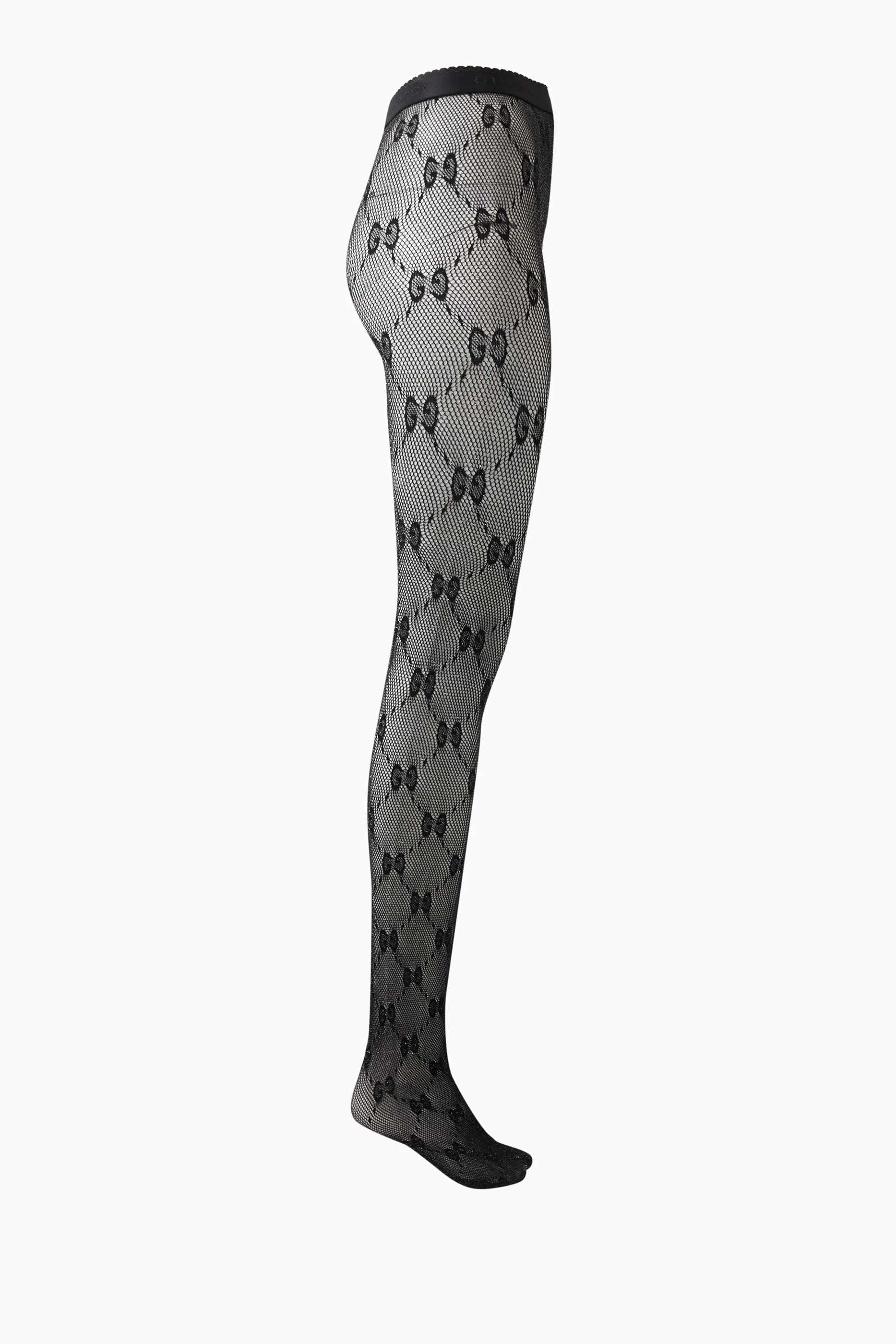 Buy Gucci Silver GG Tights in Stretch Knit Mesh For Women Online Ounass UAE