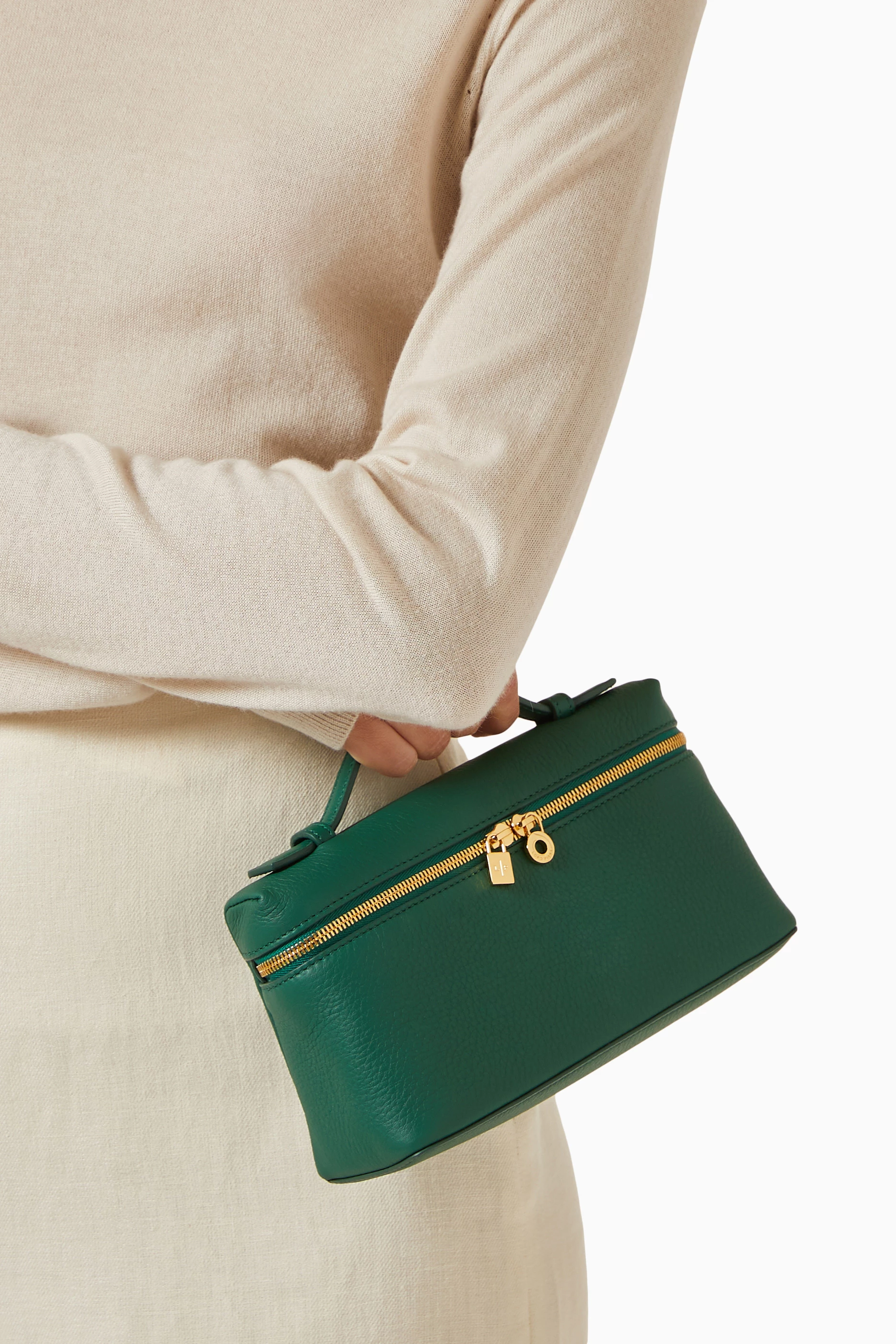 Buy Loro Piana Green Extra Pocket Pouch L19 Bag in Calfskin Leather For Women Online Ounass UAE