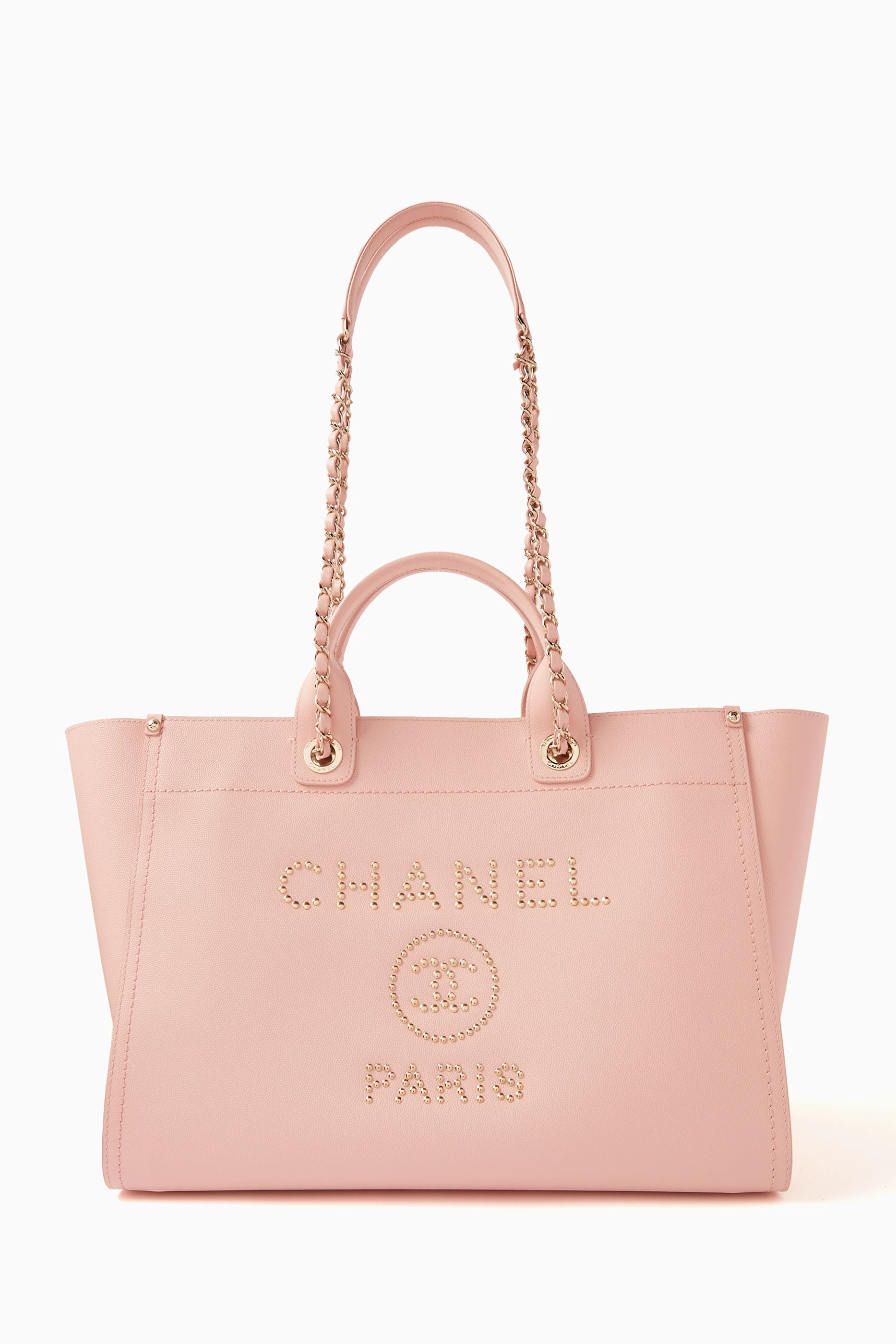 Pink chanel bag tote deals