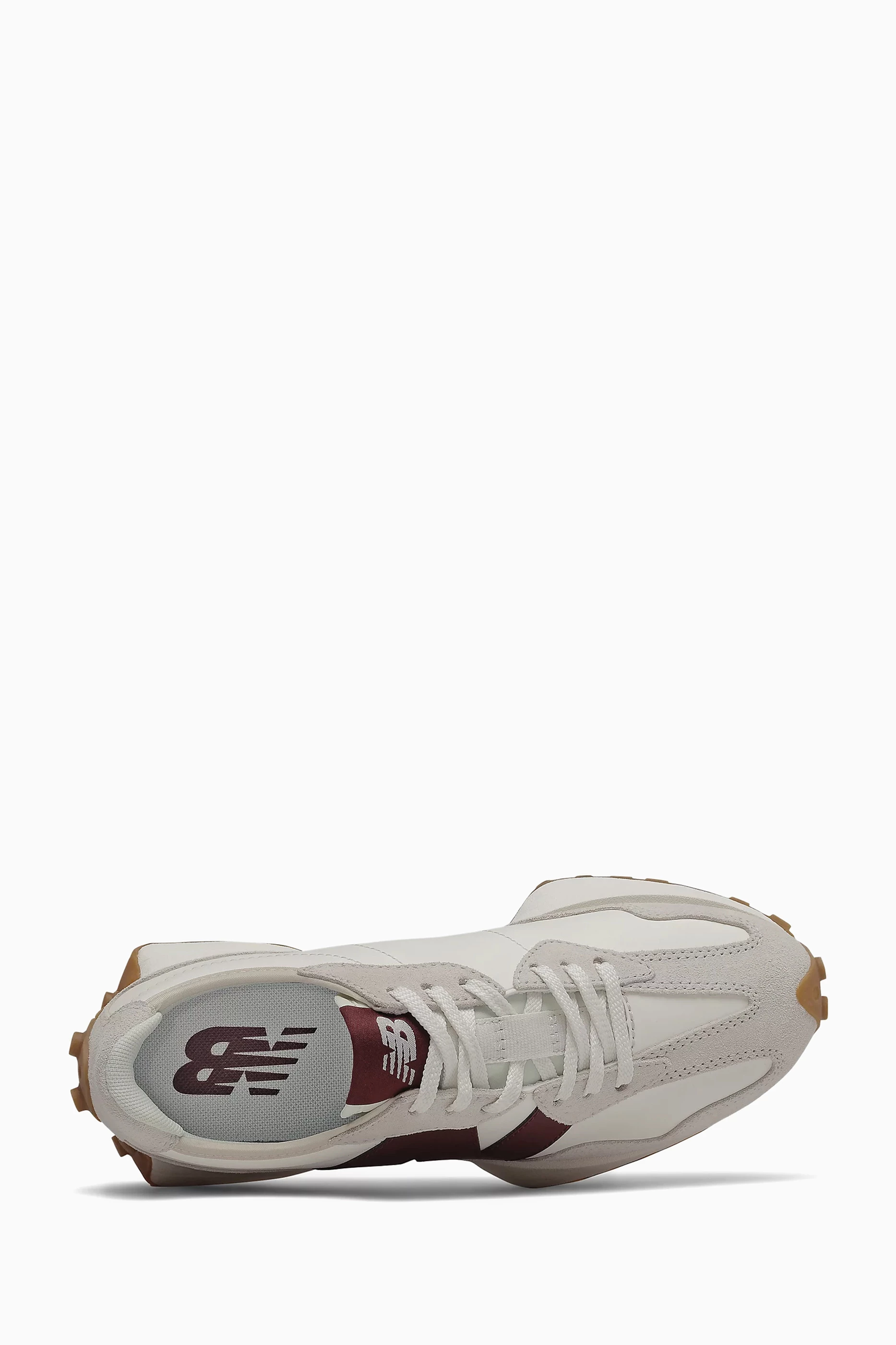 Buy New Balance Burgundy 327 Sneakers in Leather Suede For Women