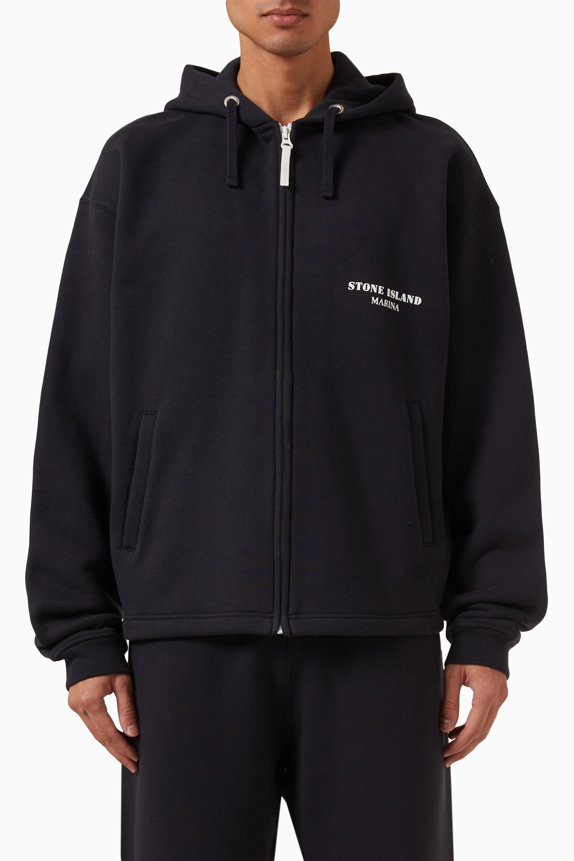 Stone island blue zip hoodie cheap