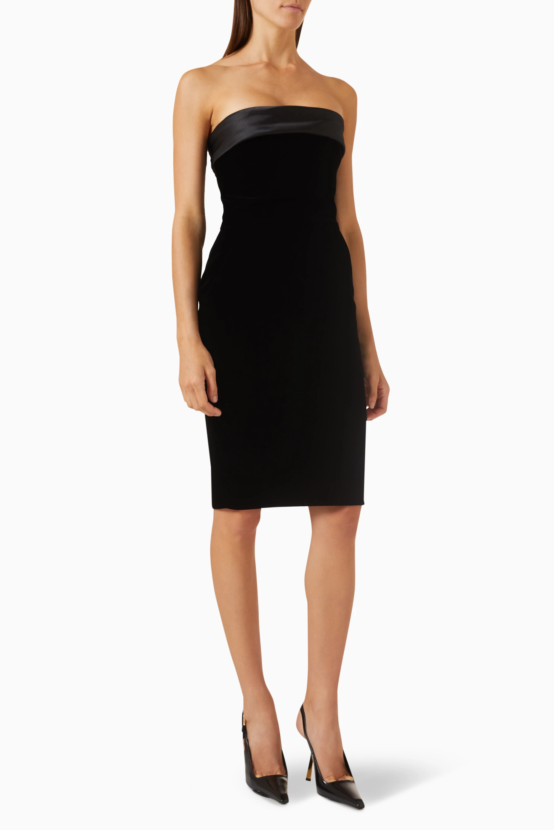 Strapless velvet gown store