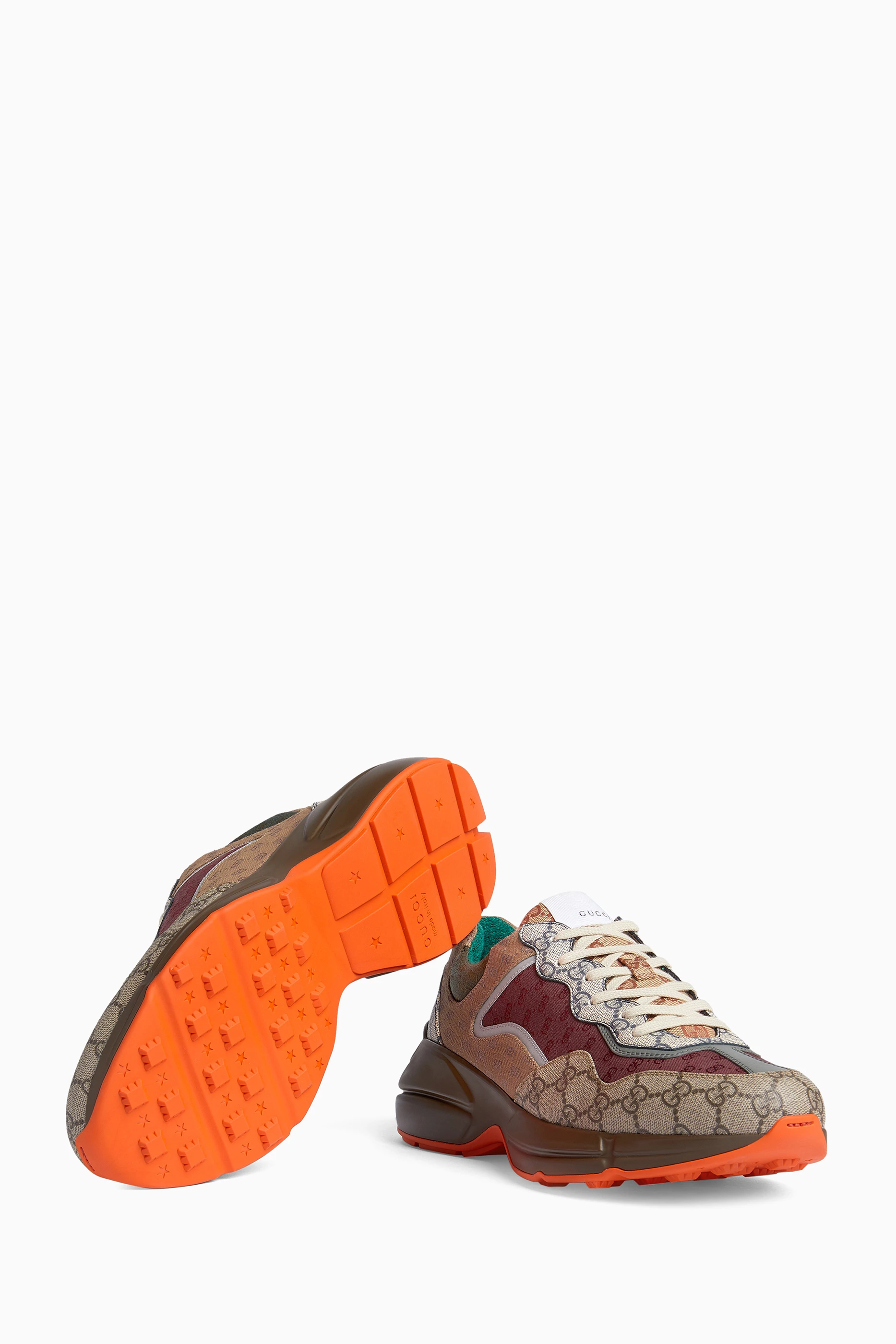 Buy Gucci Multicolour Rhyton Logo Sneakers in GG Supreme Canvas For Men Online Ounass UAE