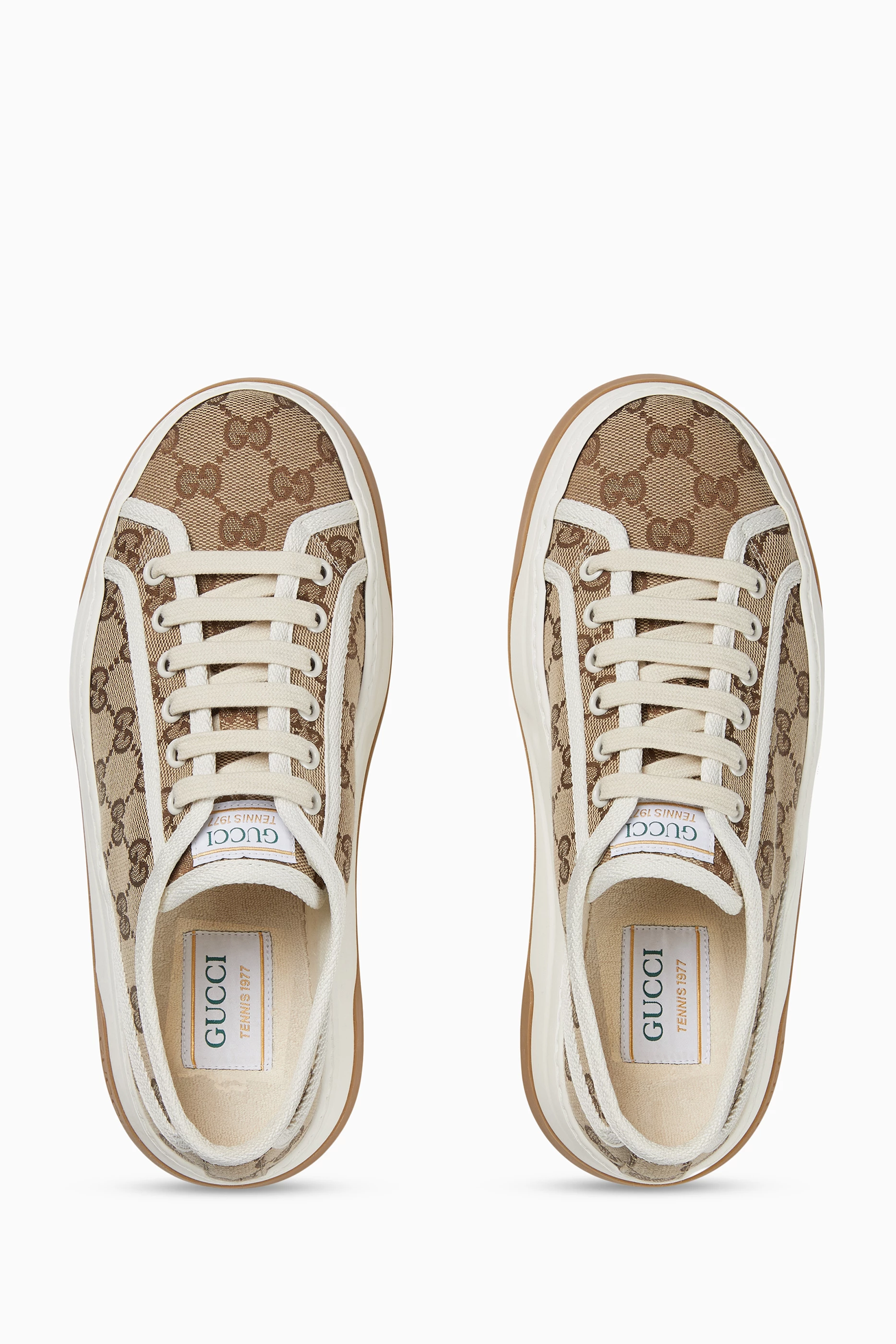 Buy Gucci Brown Platform Sneakers in Original GG canvas For Women Online Ounass UAE