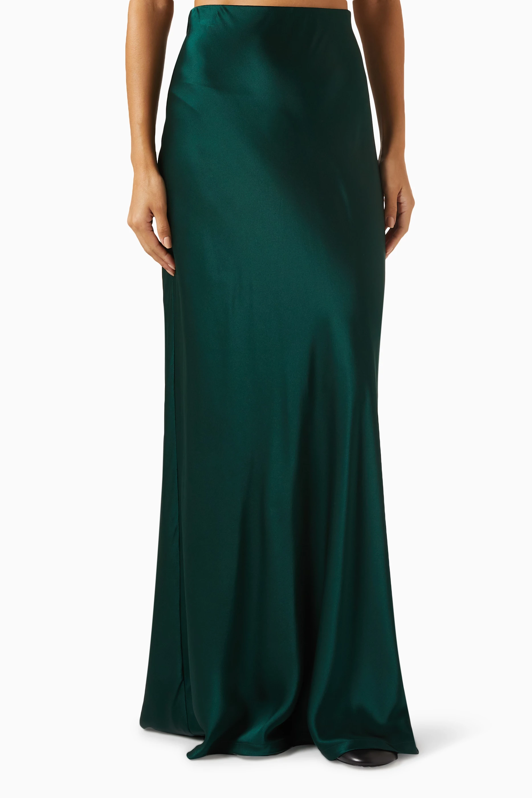 Buy Enza Costa Green Maxi Skirt in Silk For Women Online Ounass UAE