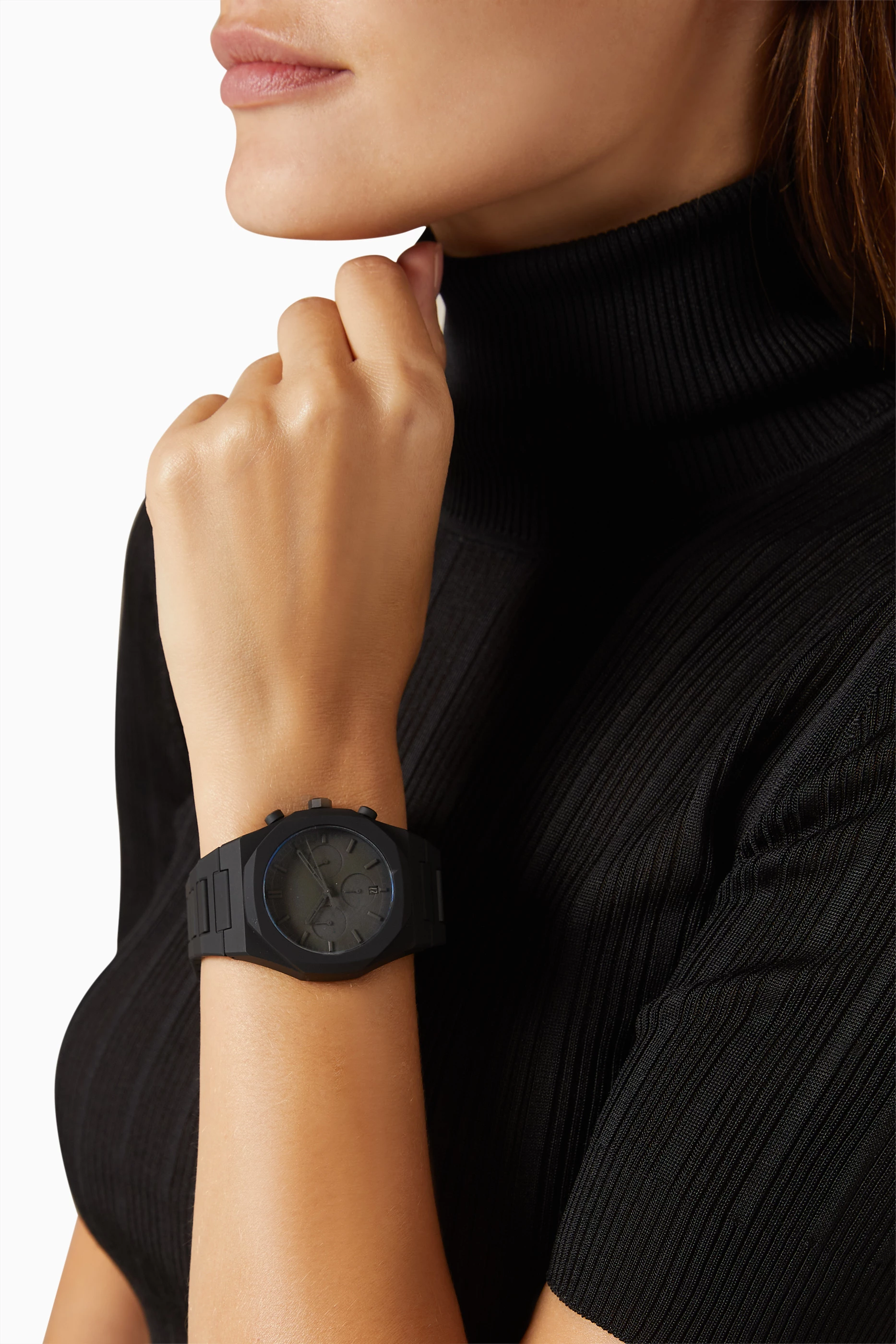 Buy D1 Milano Black Polychrono Shadow Watch, 40.5mm For