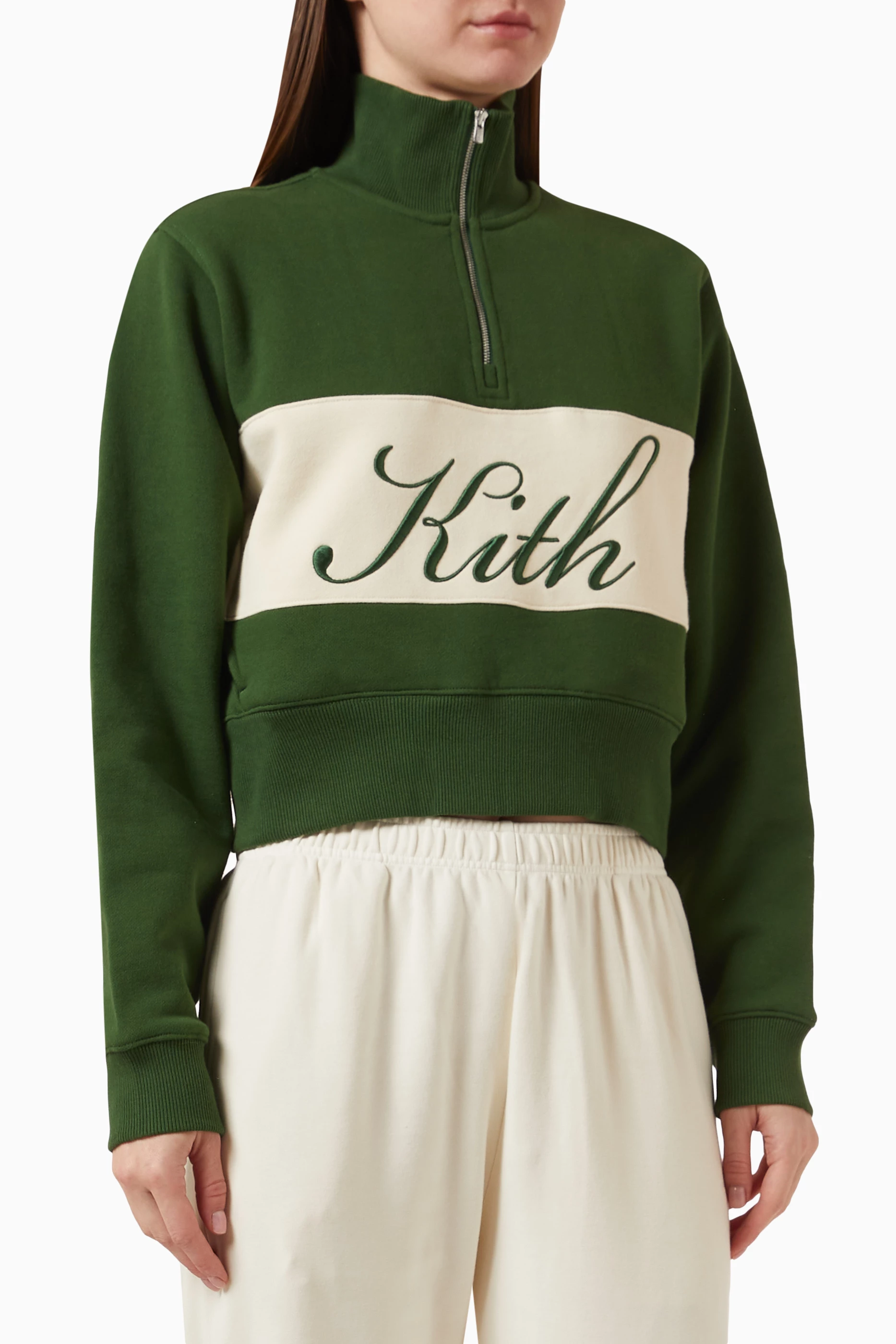 Buy Kith Green Hunter II Kith Script Quarter Zip Sweatshirt in  