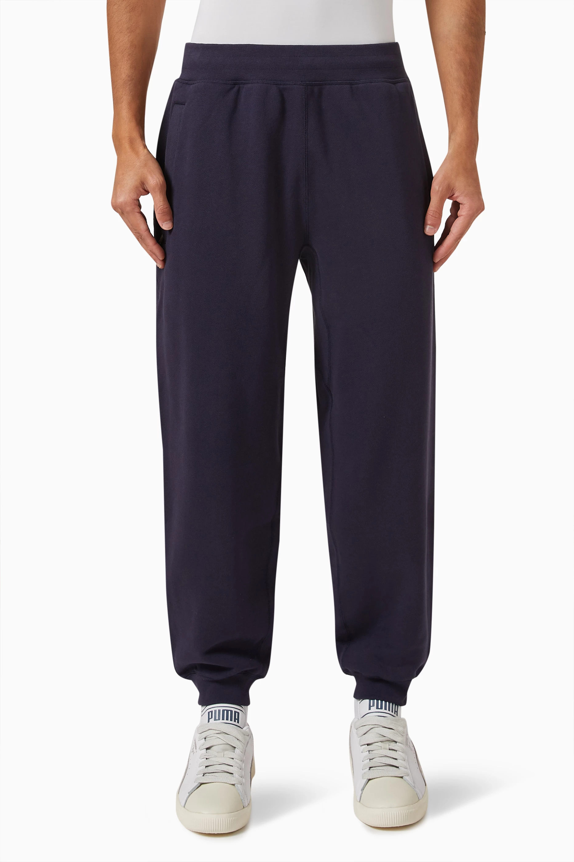 Buy Puma Blue MMQ Logo Sweatpants in Cotton-fleece For Men Online