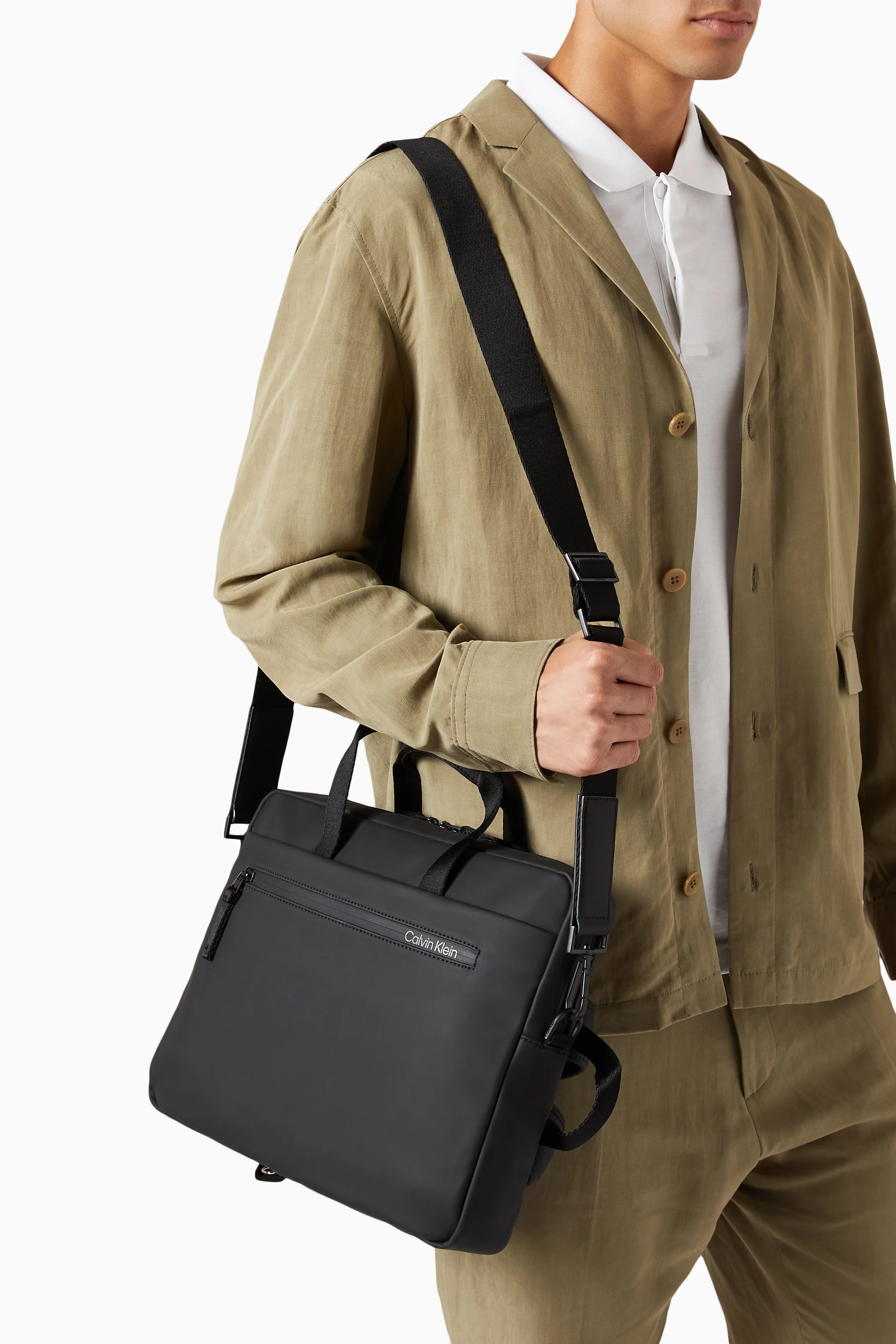 Calvin klein slim laptop bag outlet
