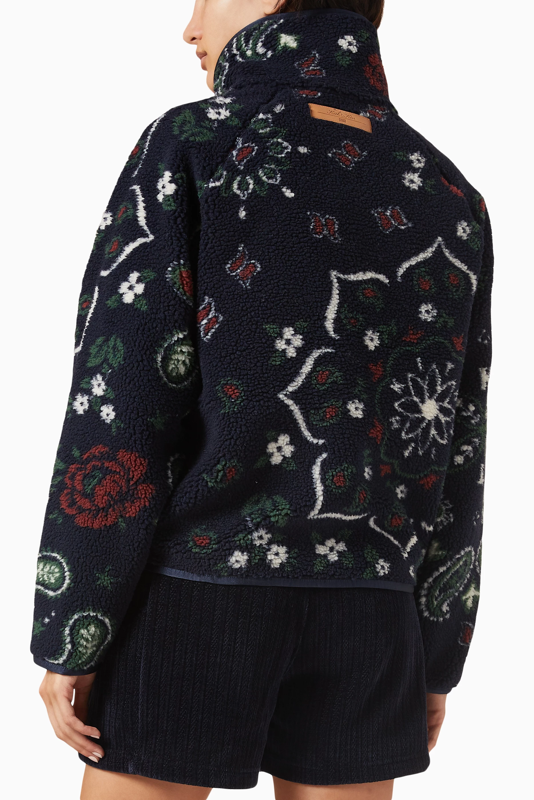 Buy Kith Green Grayson Jacket in Paisley Jacquard Sherpa For Women 