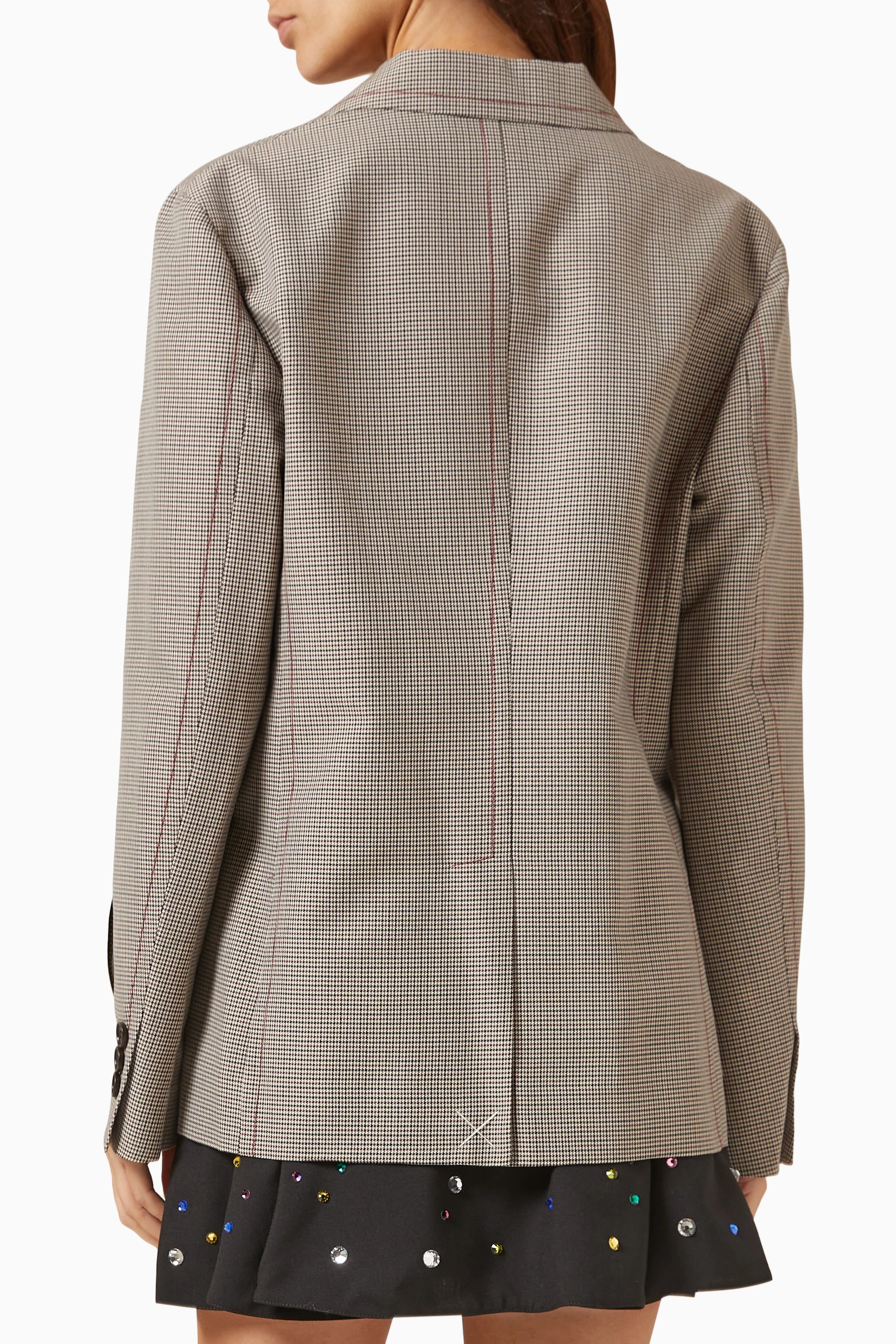 Buy Marni Red Houndstooth Blazer Jacket in Wool blend For Women Online Ounass UAE